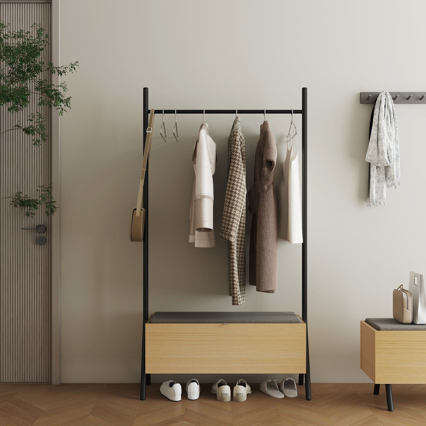 Paloma Modern 38" Open Hanging Closet in Light Oak WC004-NA