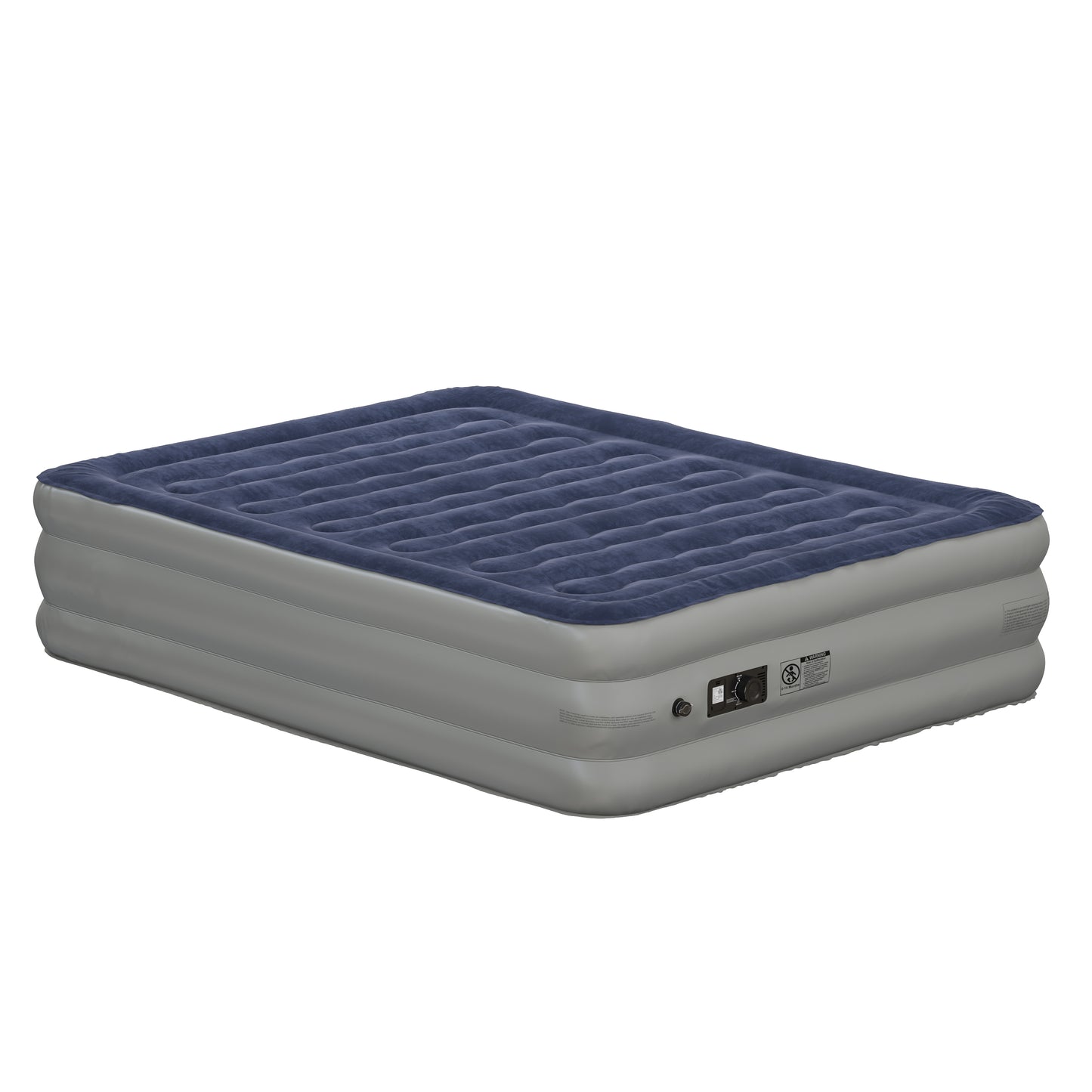 Kellos 18 inch Air Mattress with ETL Certified Internal Electric Pump and Carrying Case - Queen Blue