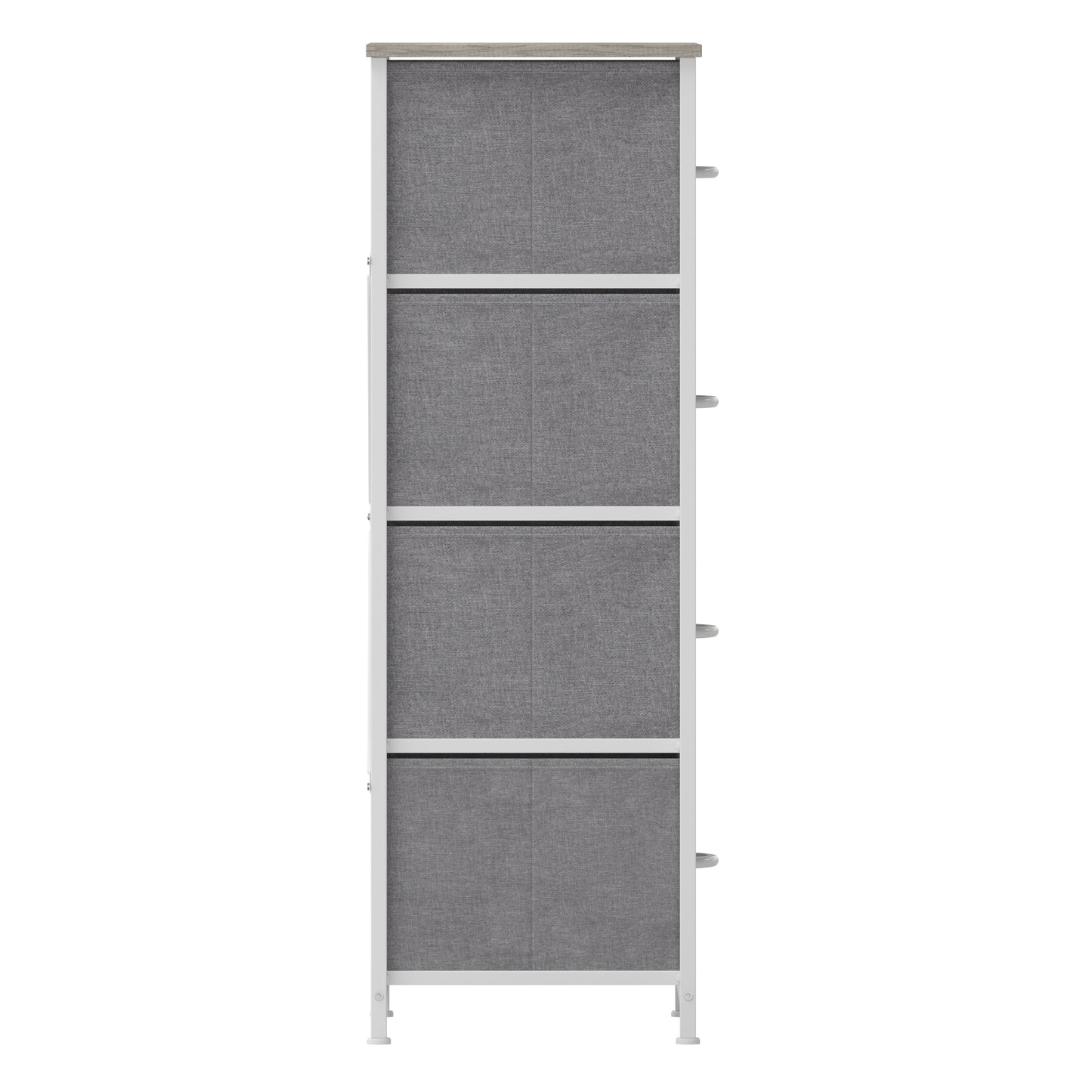 Harris 4 Drawer Storage Dresser with White Cast Iron Frame, Light Natural Wood Top and Easy Pull Engineered Wood Drawers, and White Wooden Handles Light Natural Drawers/White Frame
