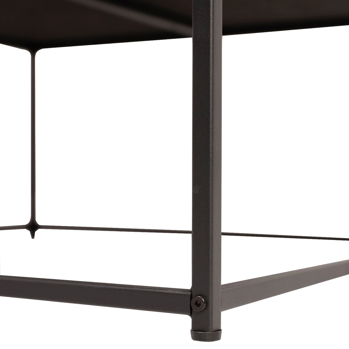 Ashton 30" Square LeatherSoft Tufted Ottoman with Metal Frame, Light Brown LeatherSoft/Black Frame Light Brown