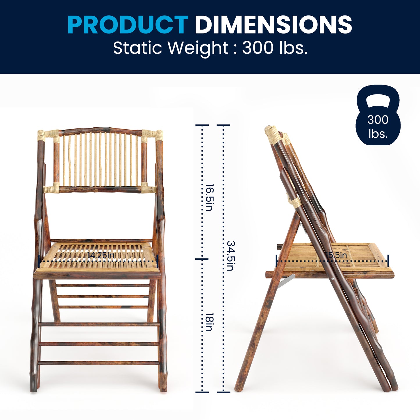 Bamboo Folding Chairs | Set of 2 Bamboo Wood Folding Chairs Bamboo