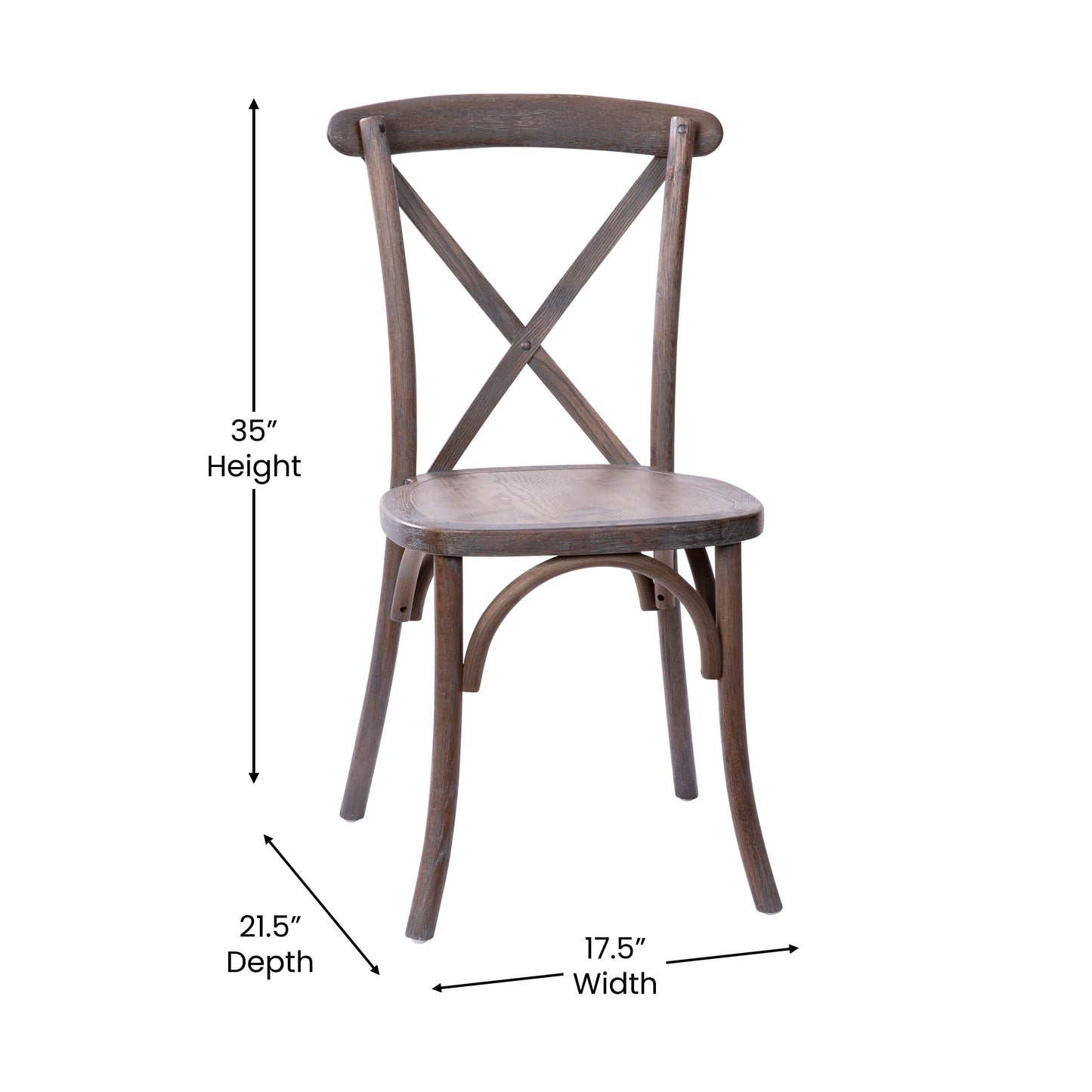 Advantage Gray Wash Dark Driftwood X-Back Chair Dark Driftwood