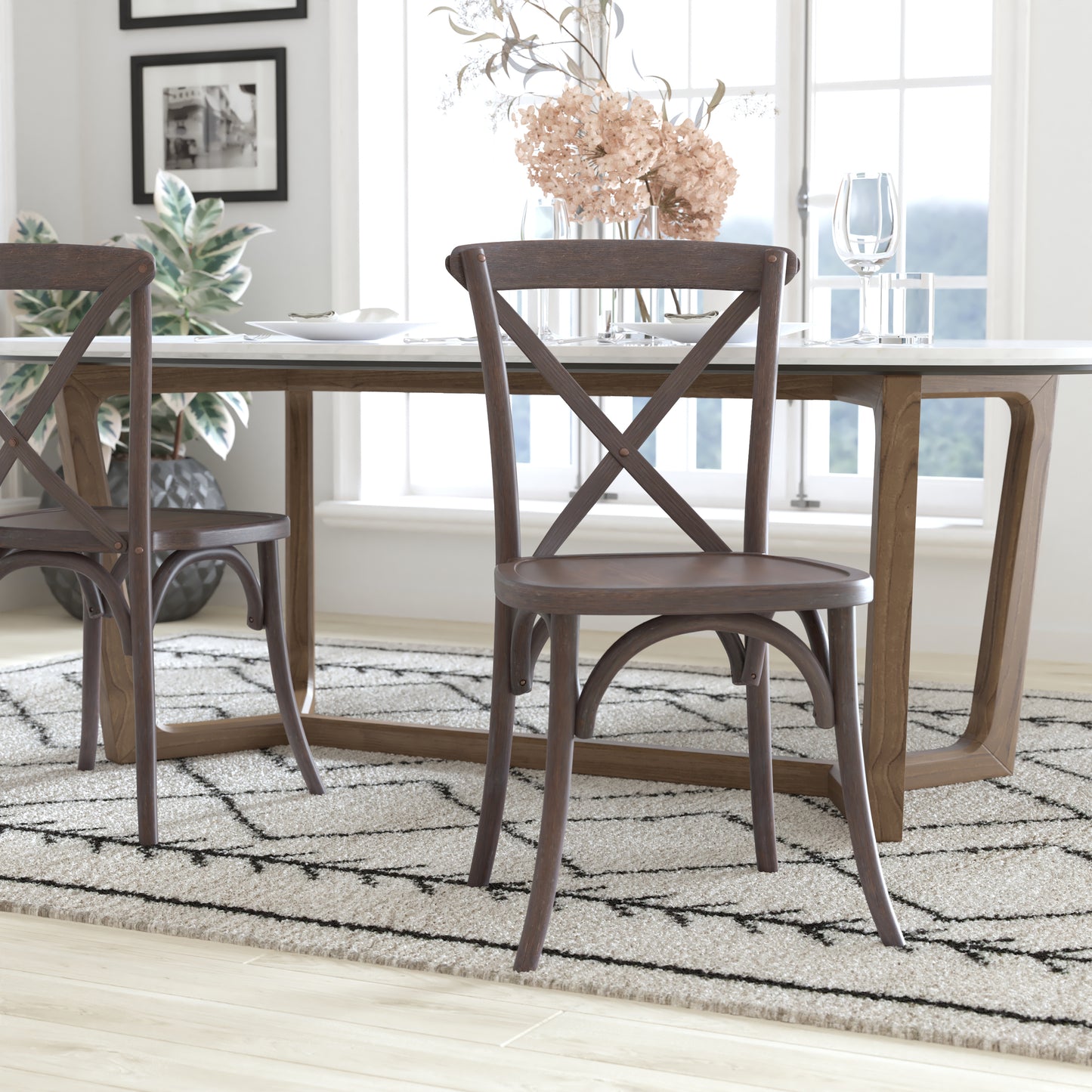 Advantage Gray Wash Dark Driftwood X-Back Chair Dark Driftwood