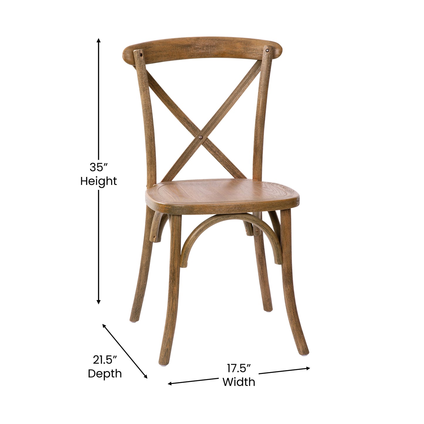 Advantage Hand Scraped Dark Natural X-Back Chair Dark Natural