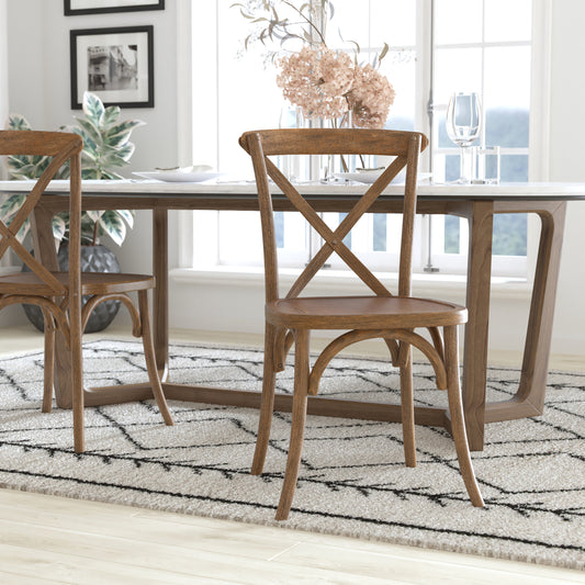 Advantage Hand Scraped Dark Natural X-Back Chair Dark Natural X-BACK-DNAT