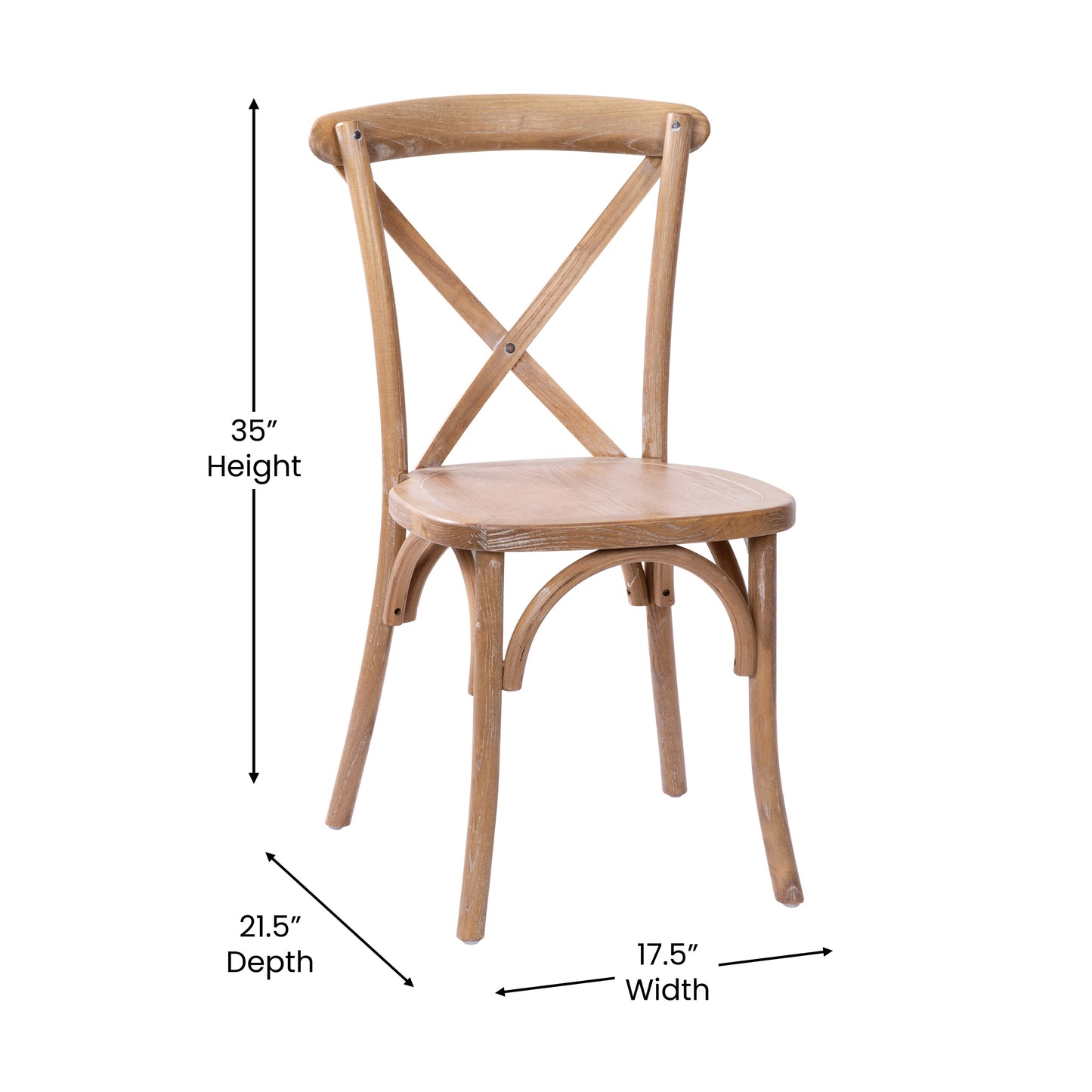 Advantage Medium With White Grain X-Back Chair Medium White Grain