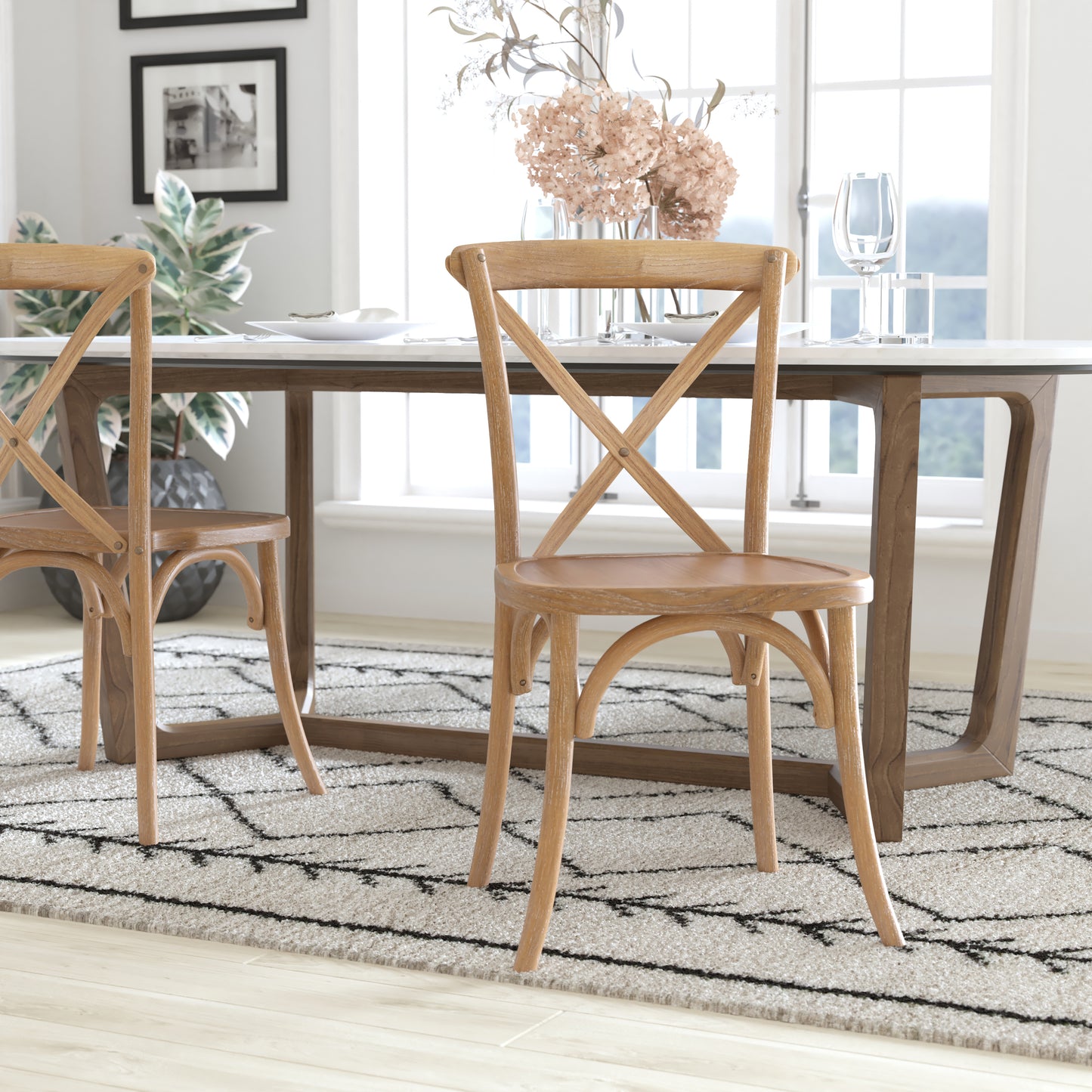 Advantage Medium With White Grain X-Back Chair Medium White Grain
