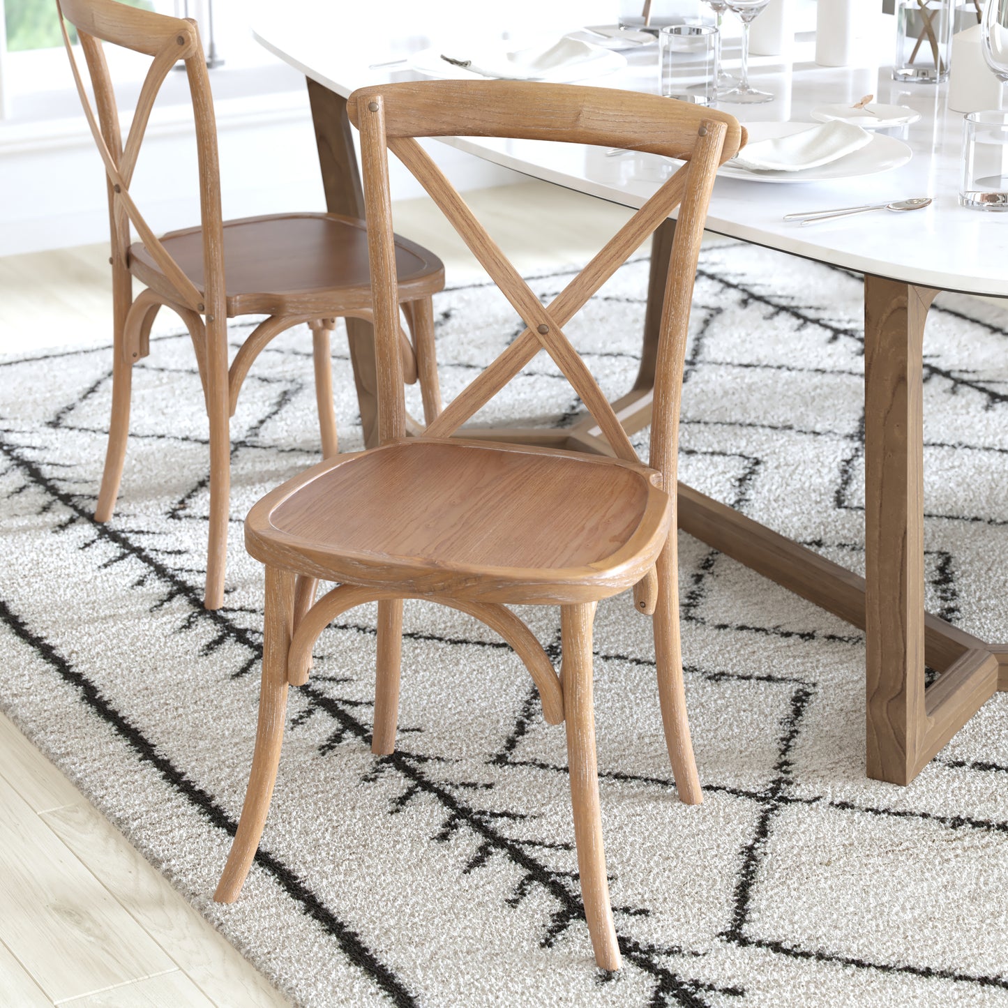 Advantage Medium With White Grain X-Back Chair Medium White Grain