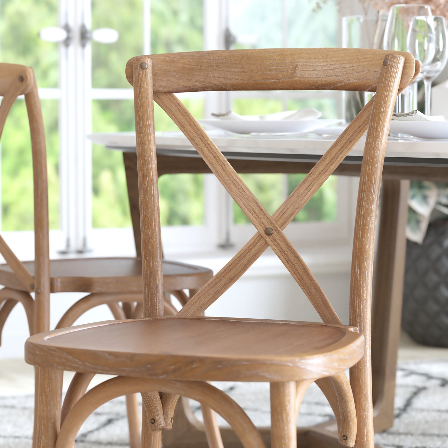 Advantage Medium With White Grain X-Back Chair Medium White Grain