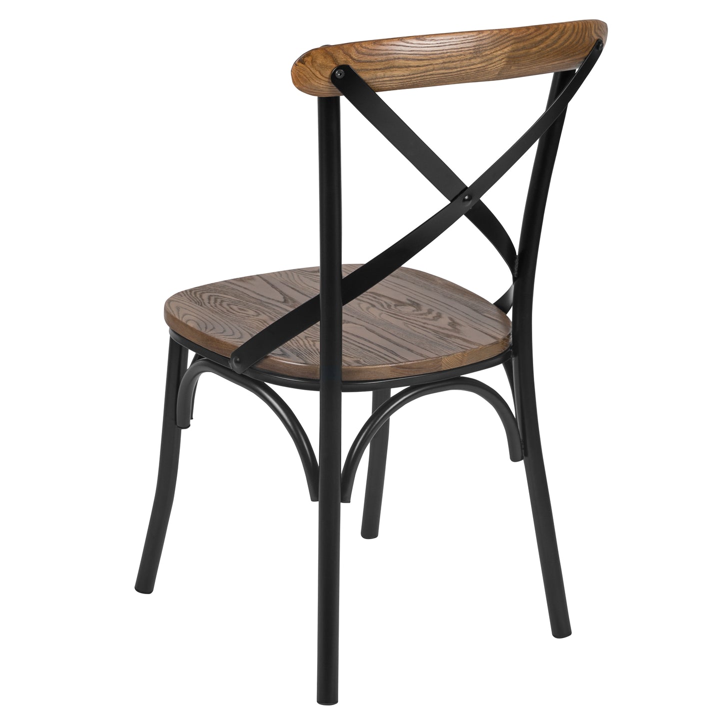 Advantage X-Back Chair with Metal Bracing and Fruitwood Seat Fruitwood