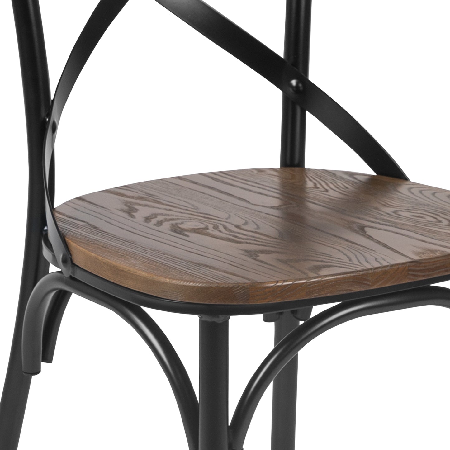 Advantage X-Back Chair with Metal Bracing and Fruitwood Seat Fruitwood