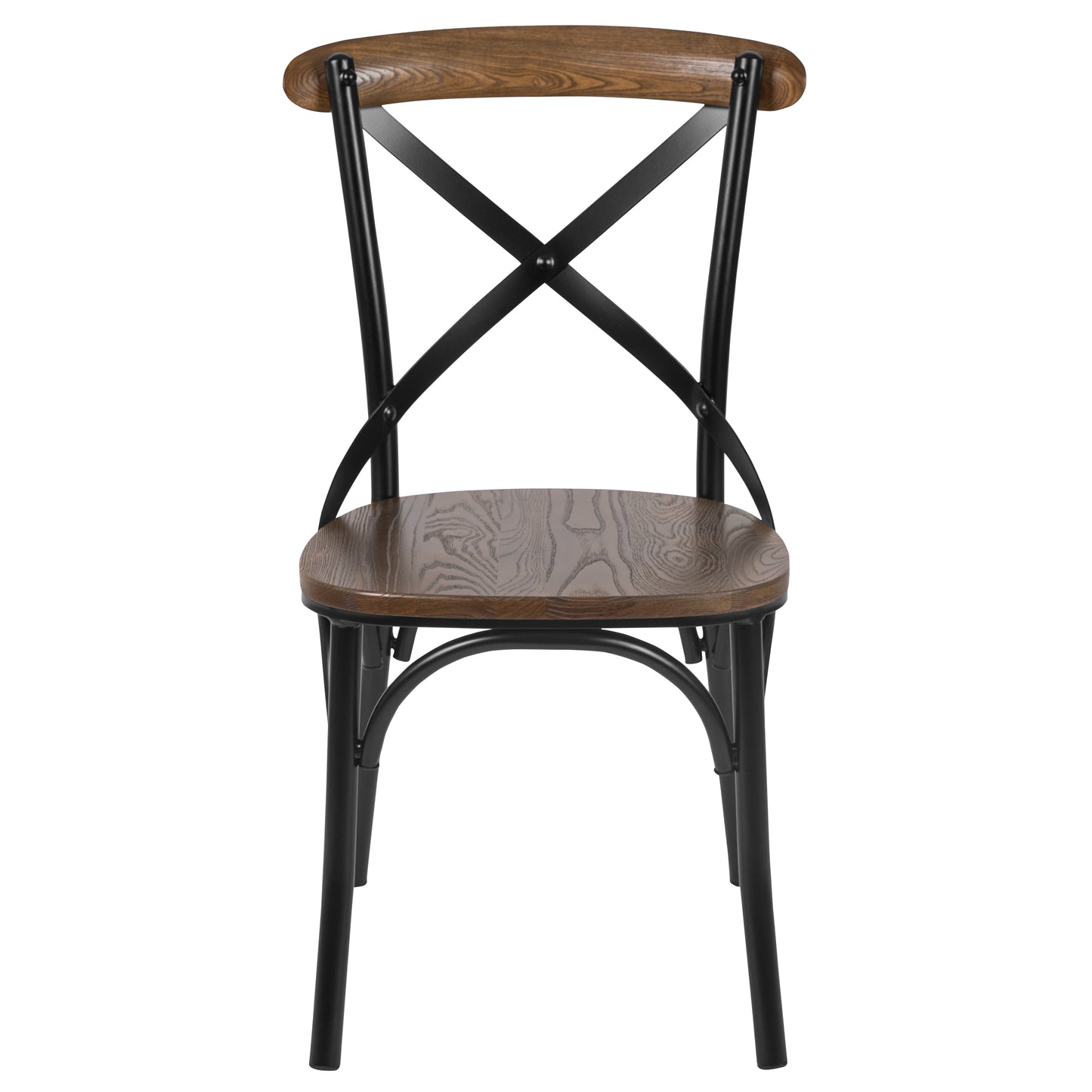 Advantage X-Back Chair with Metal Bracing and Fruitwood Seat Fruitwood