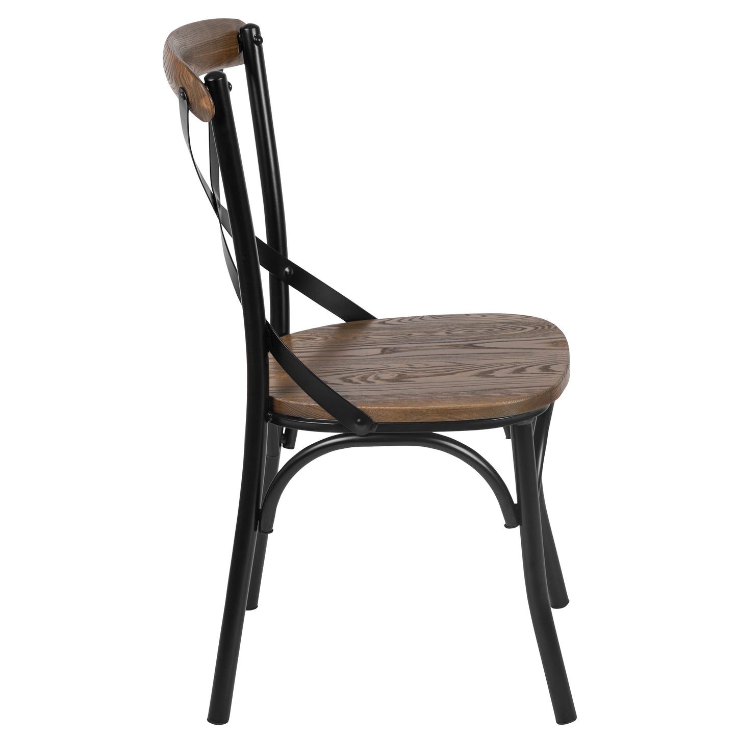 Advantage X-Back Chair with Metal Bracing and Fruitwood Seat Fruitwood