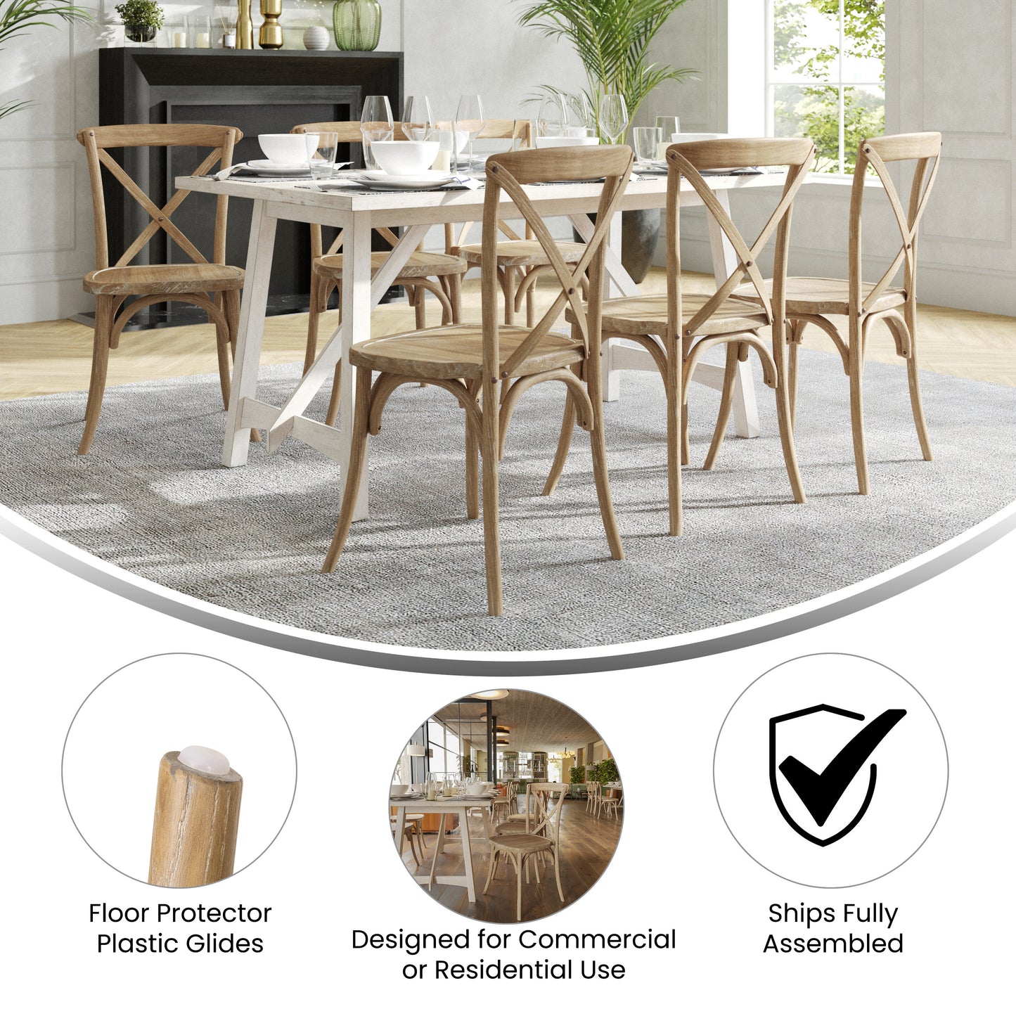 Advantage Medium Natural With White Grain X-Back Chair Medium Natural White Grain X-BACK-MOWG