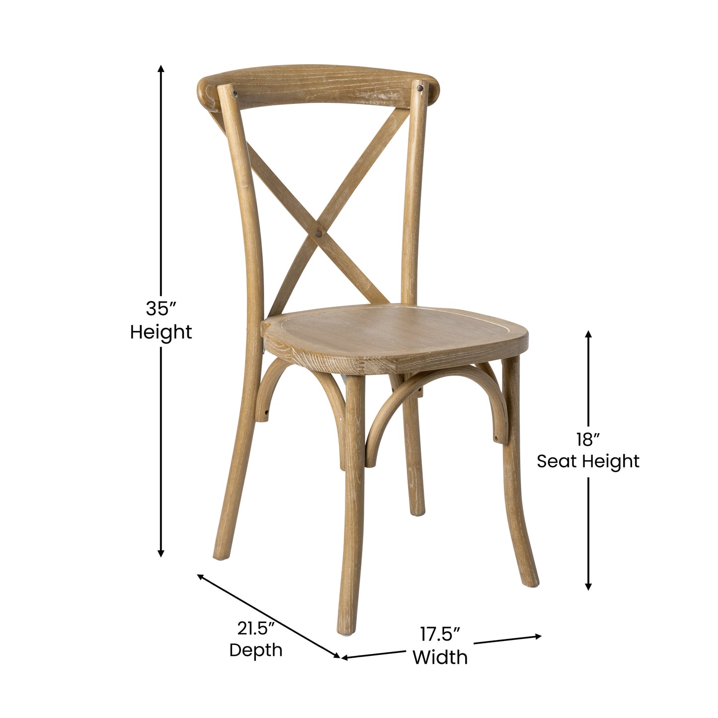 Advantage Medium Natural With White Grain X-Back Chair Medium Natural White Grain X-BACK-MOWG