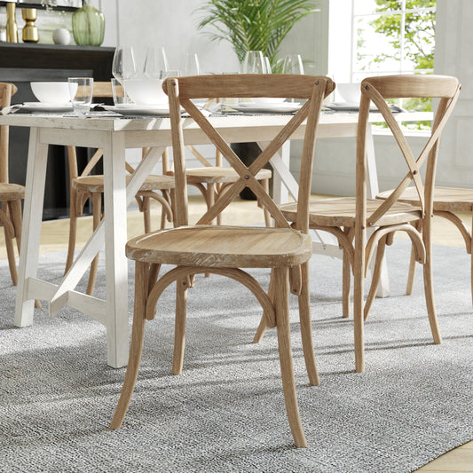 Advantage Medium Natural With White Grain X-Back Chair Medium Natural White Grain X-BACK-MOWG