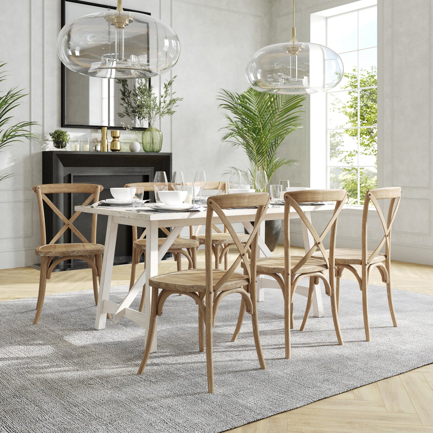 Advantage Medium Natural With White Grain X-Back Chair Medium Natural White Grain X-BACK-MOWG