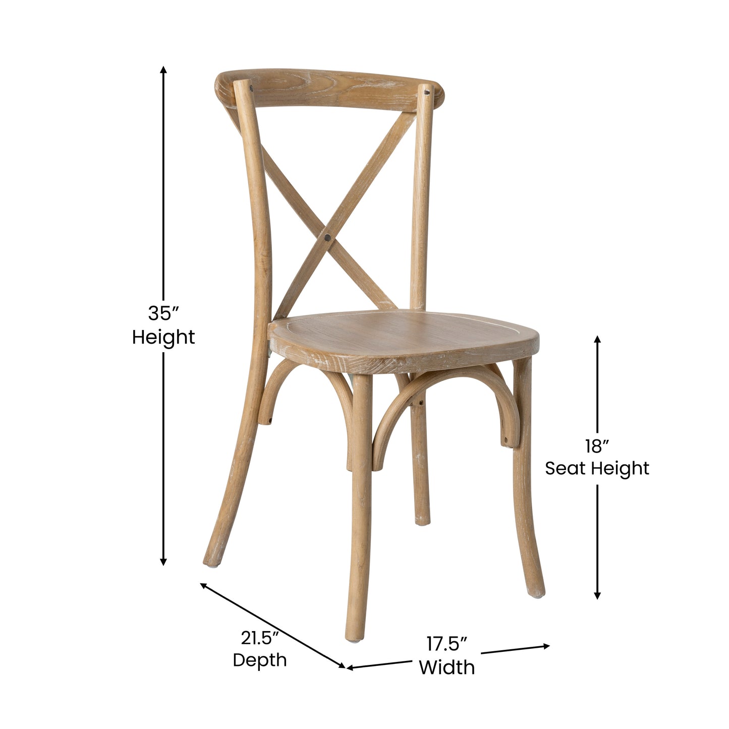Advantage Natural With White Grain X-Back Chair Natural White Grain
