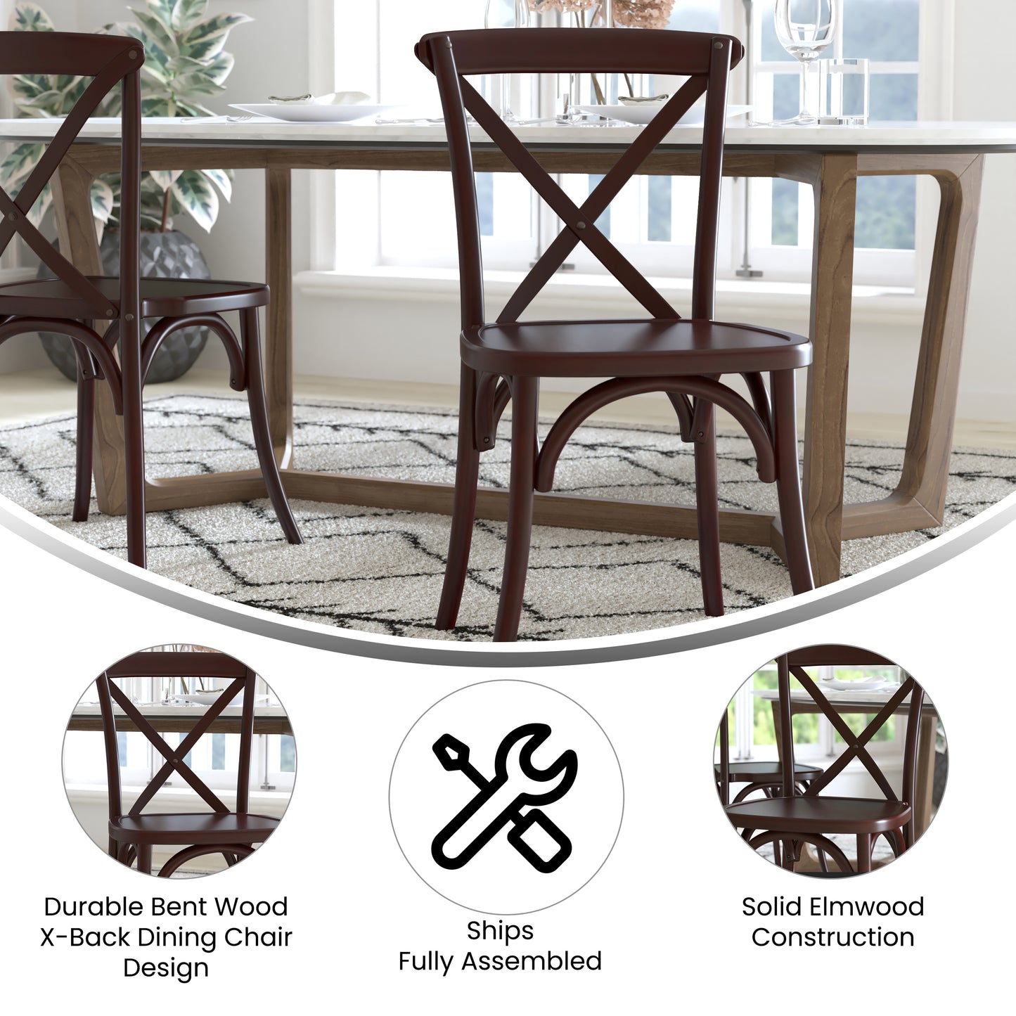 Advantage Walnut X-Back Chair Walnut