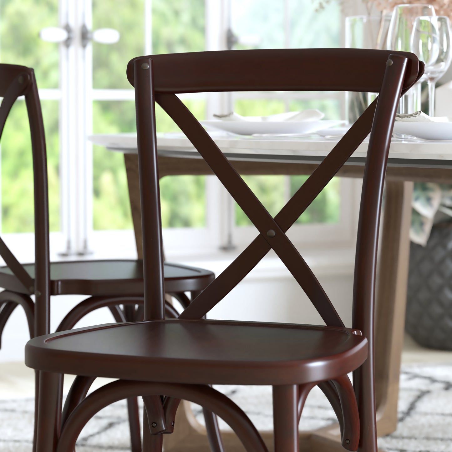 Advantage Walnut X-Back Chair Walnut