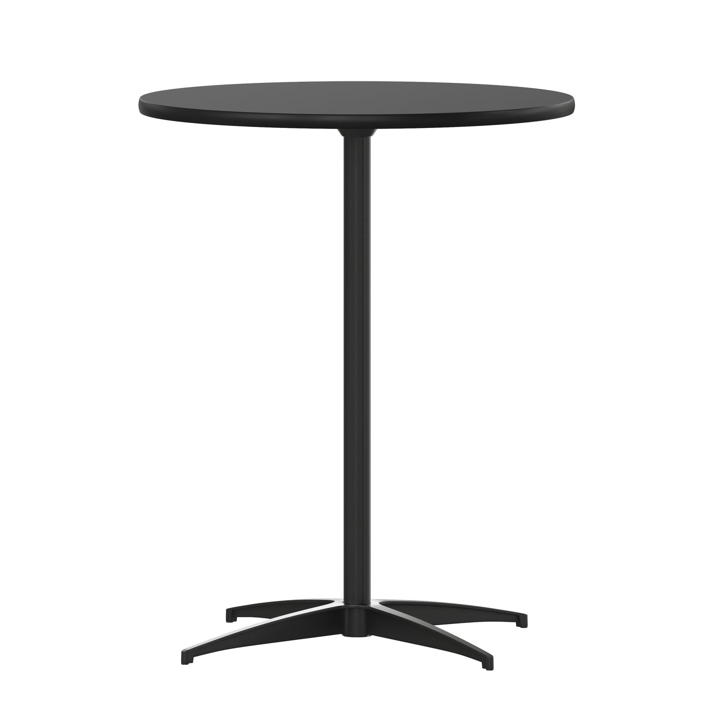 Lars 24'' Round Wood Cocktail Table with 30'' and 42'' Columns, Black Black