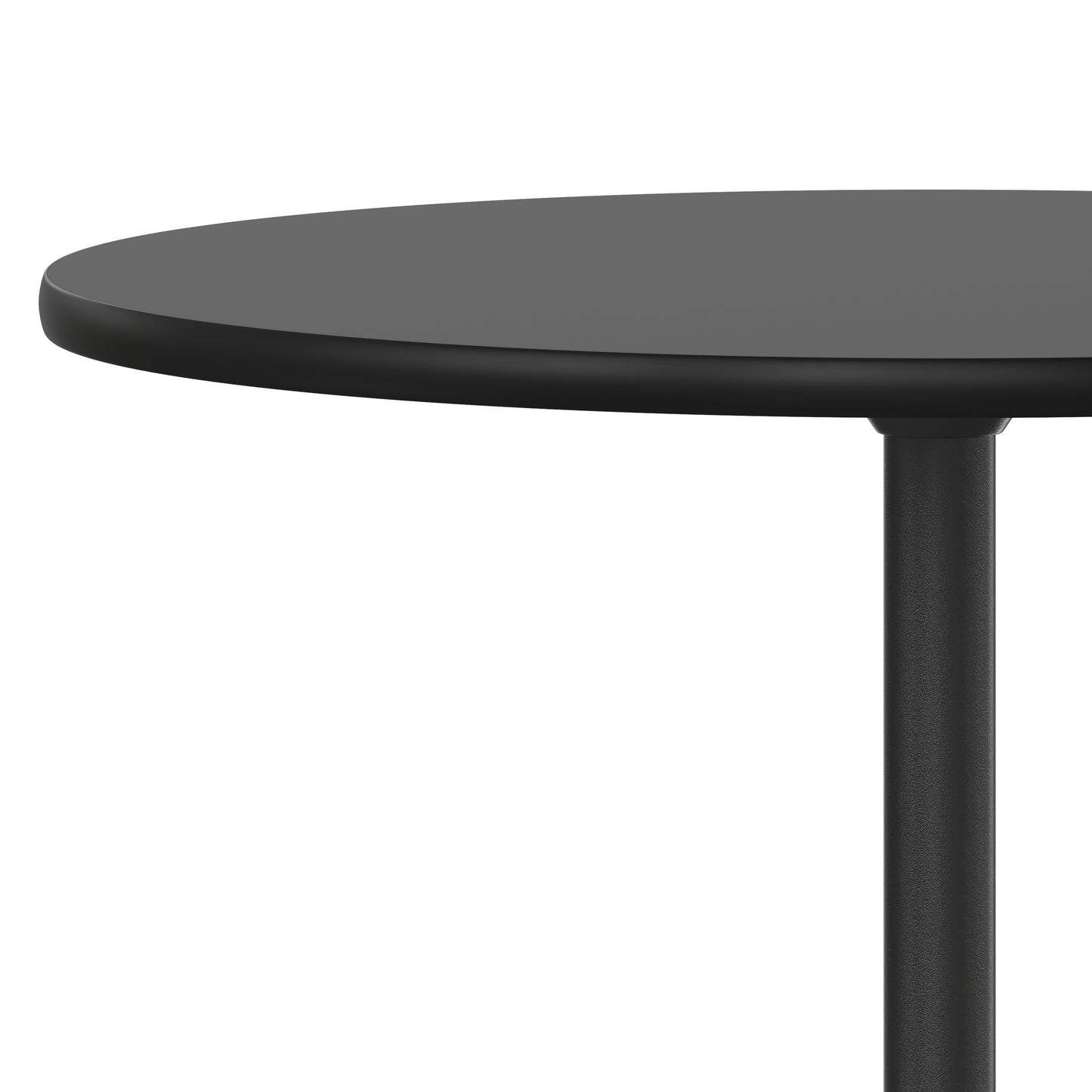 Lars 24'' Round Wood Cocktail Table with 30'' and 42'' Columns, Black Black
