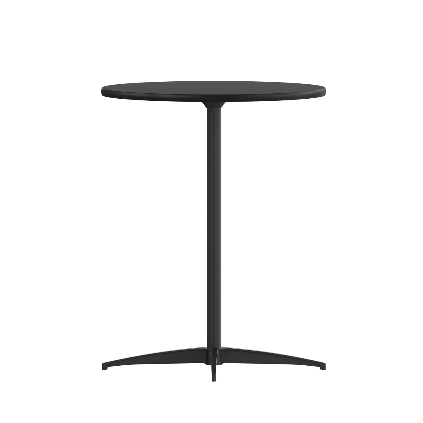 Lars 24'' Round Wood Cocktail Table with 30'' and 42'' Columns, Black Black