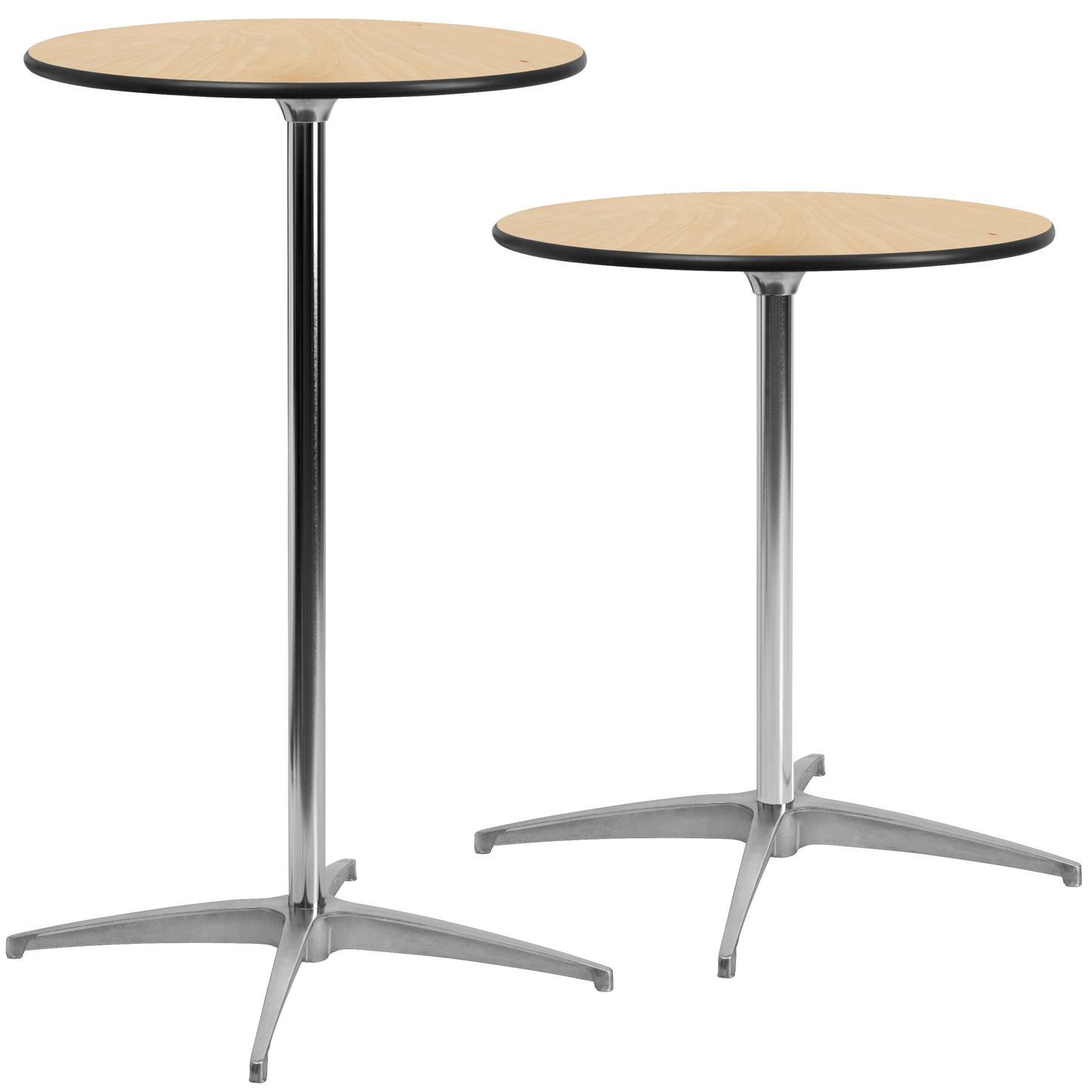 Lars 24'' Round Wood Cocktail Table with 30'' and 42'' Columns Natural
