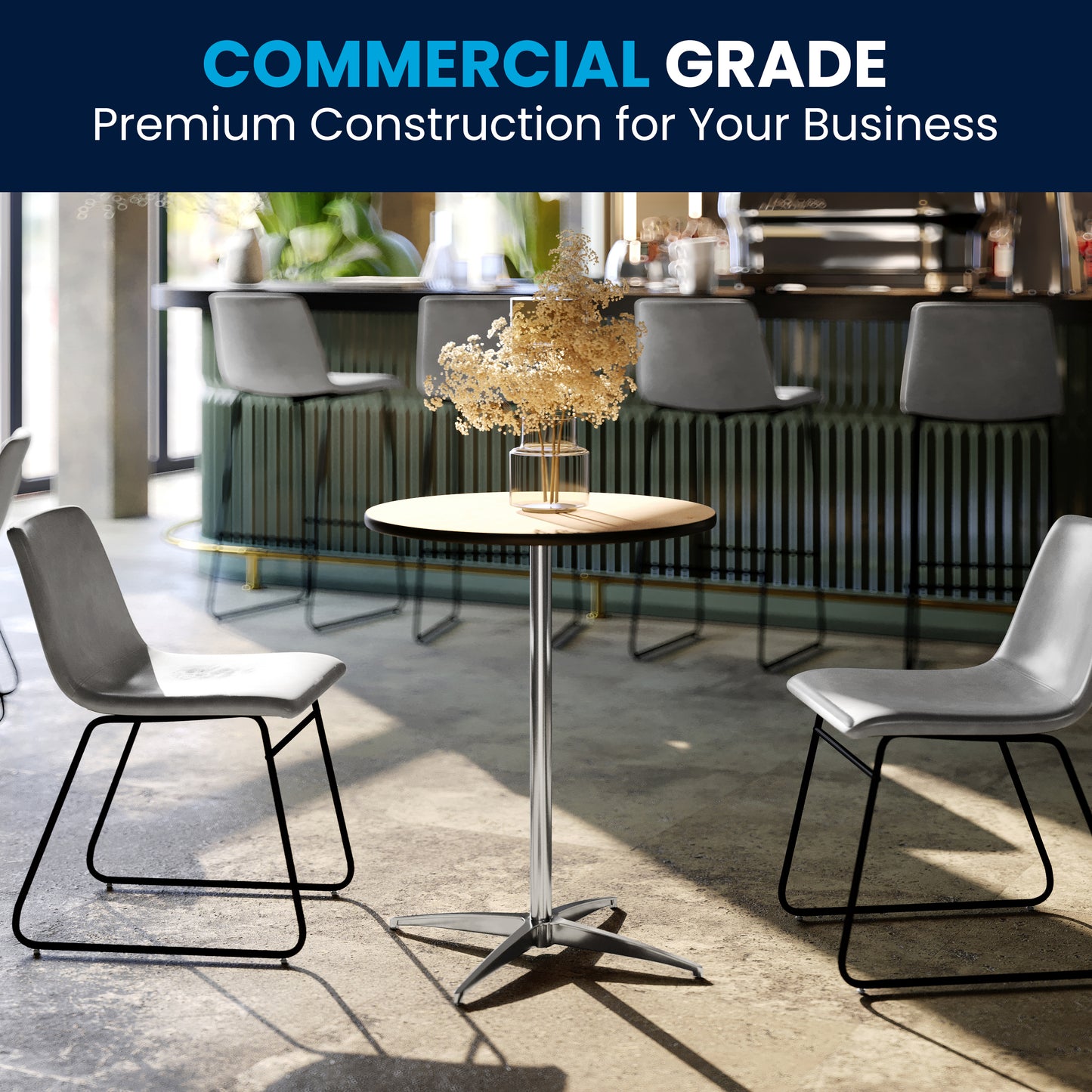 Lars 24'' Round Wood Cocktail Table with 30'' and 42'' Columns Natural