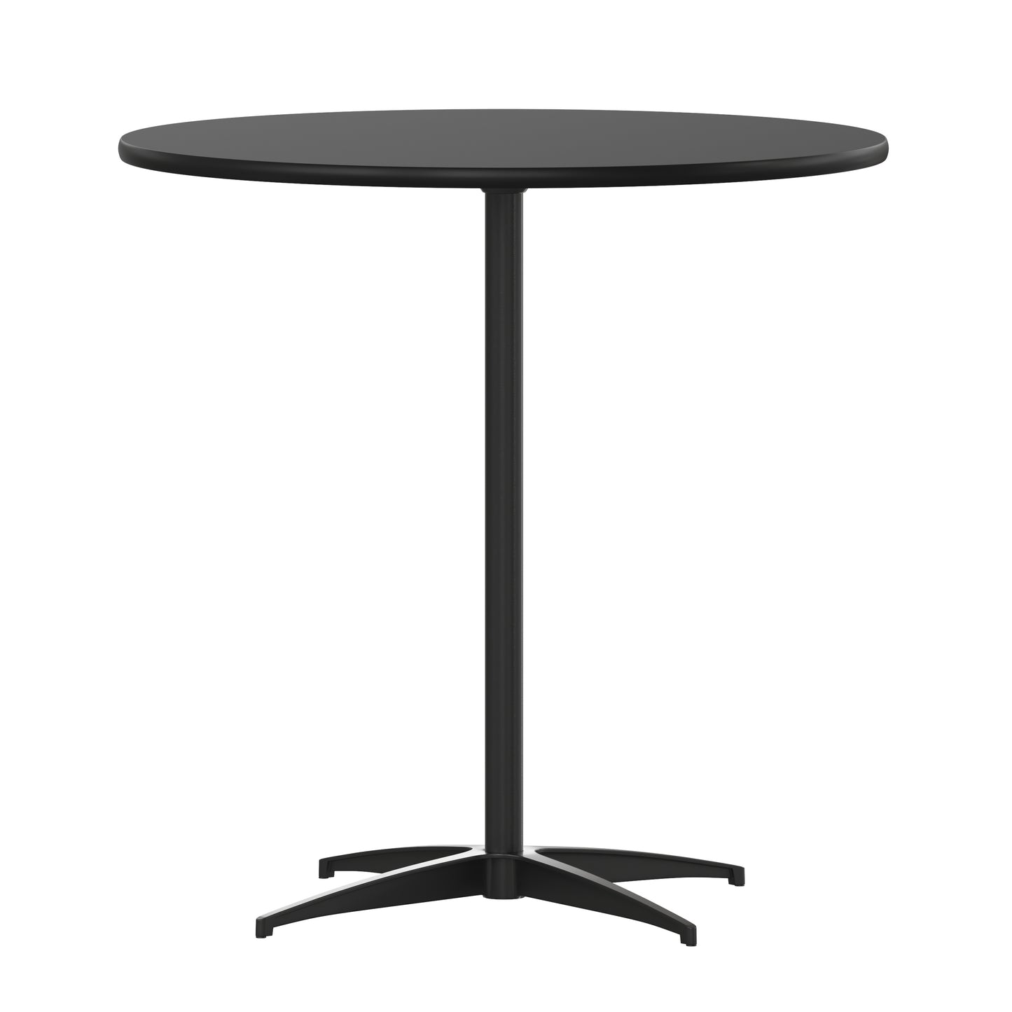 Lars 30'' Round Wood Cocktail Table with 30'' and 42'' Columns, Black Black