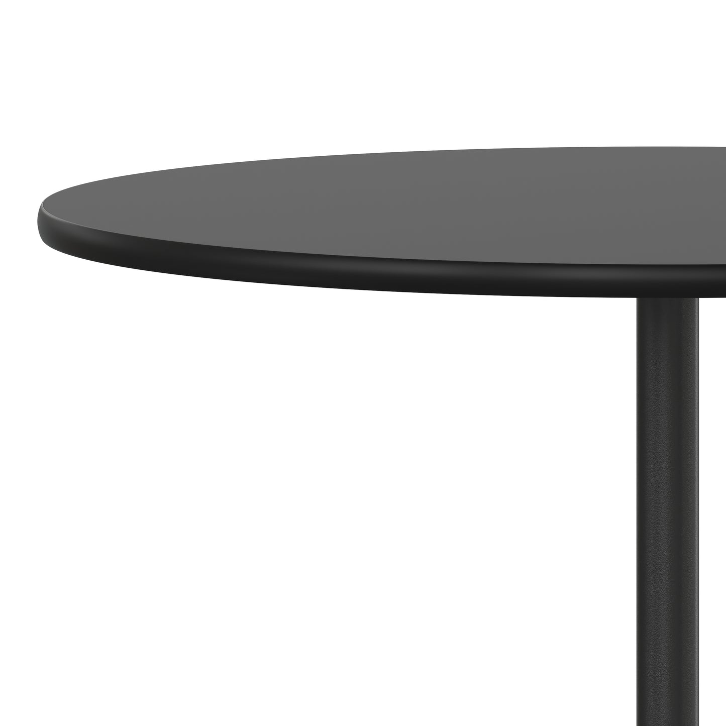 Lars 30'' Round Wood Cocktail Table with 30'' and 42'' Columns, Black Black