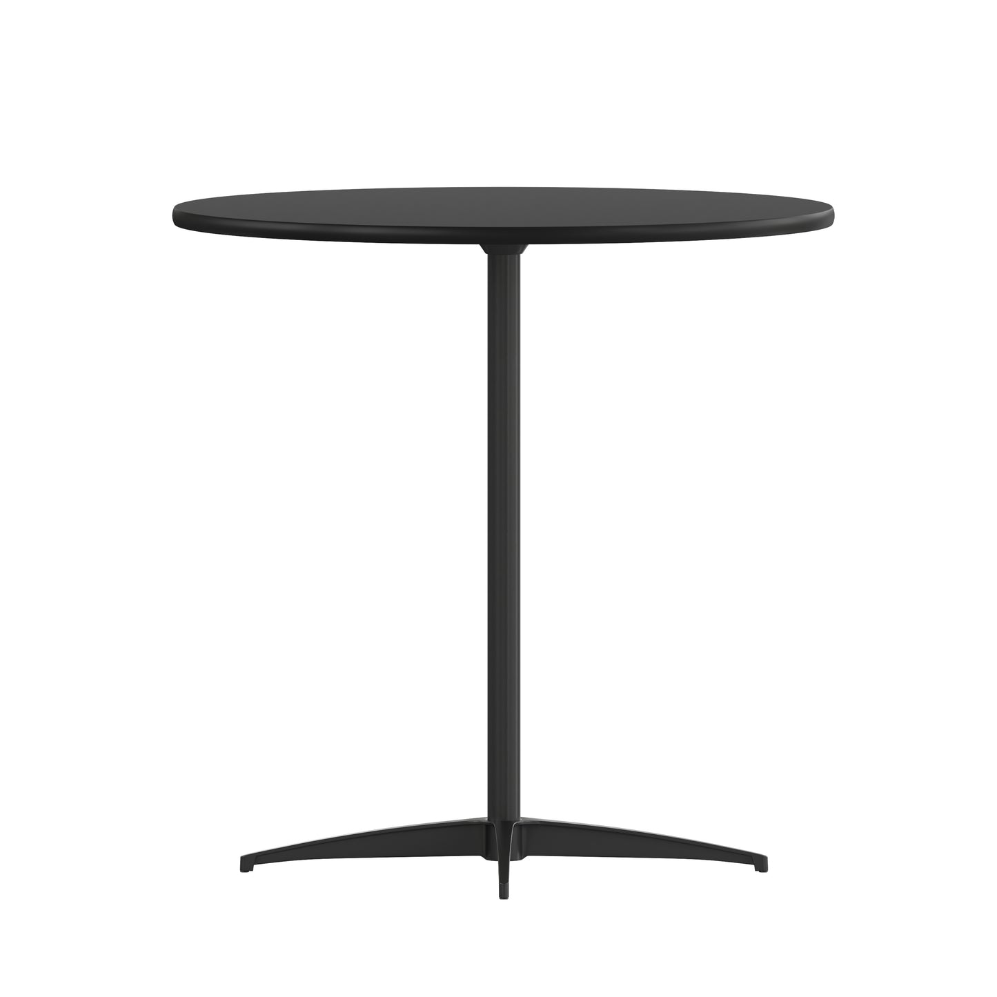 Lars 30'' Round Wood Cocktail Table with 30'' and 42'' Columns, Black Black