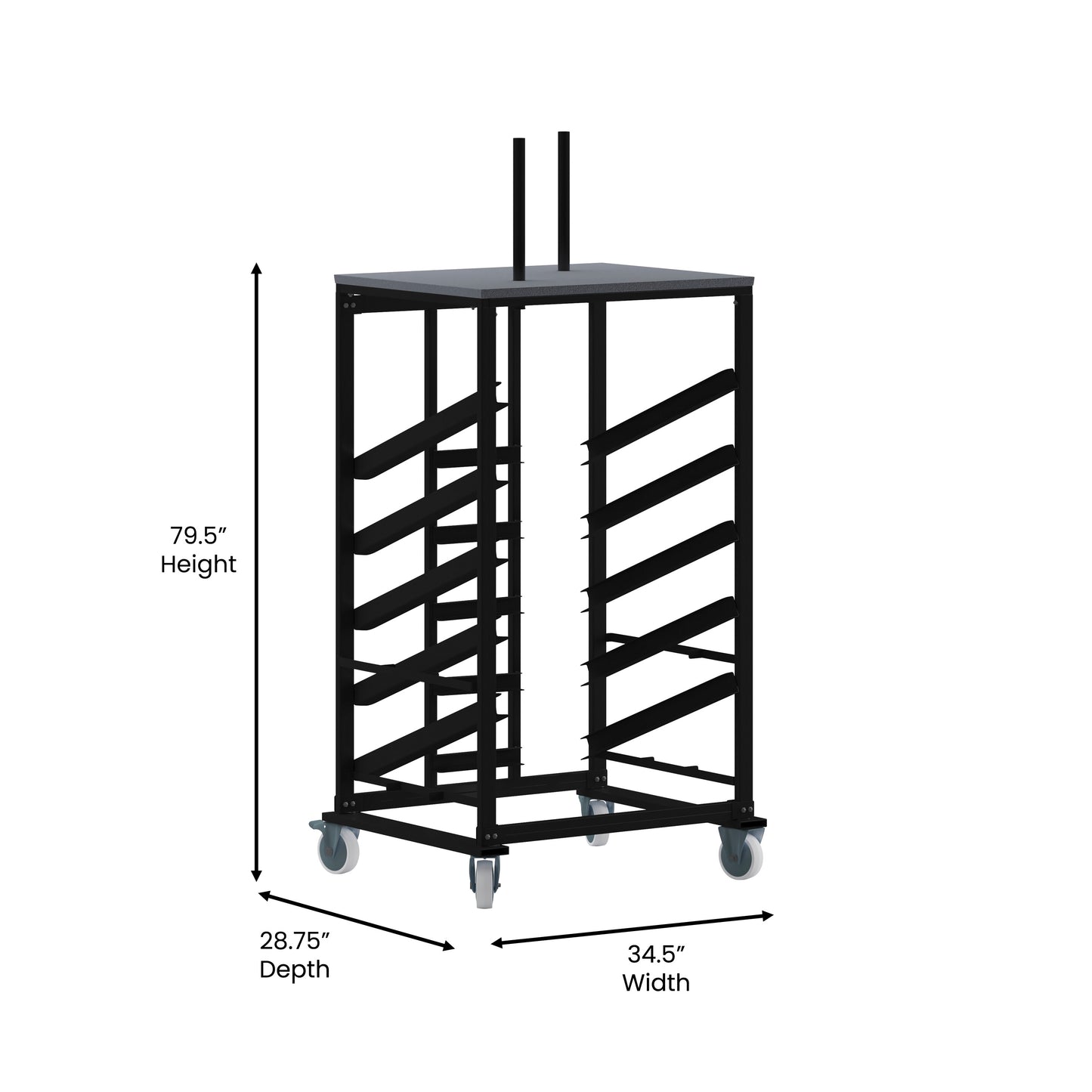 Neena Cocktail Table Dolly for 30'' Round Tables Black