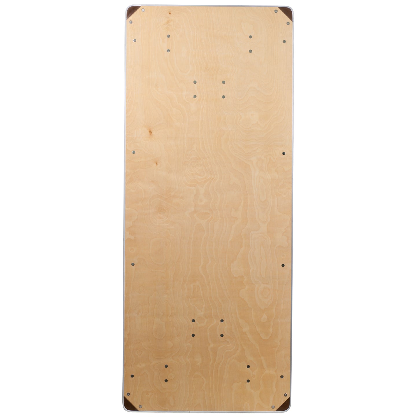 Fielder 6-Foot Rectangular HEAVY DUTY Birchwood Folding Banquet Table with METAL Edges and Protective Corner Guards Natural