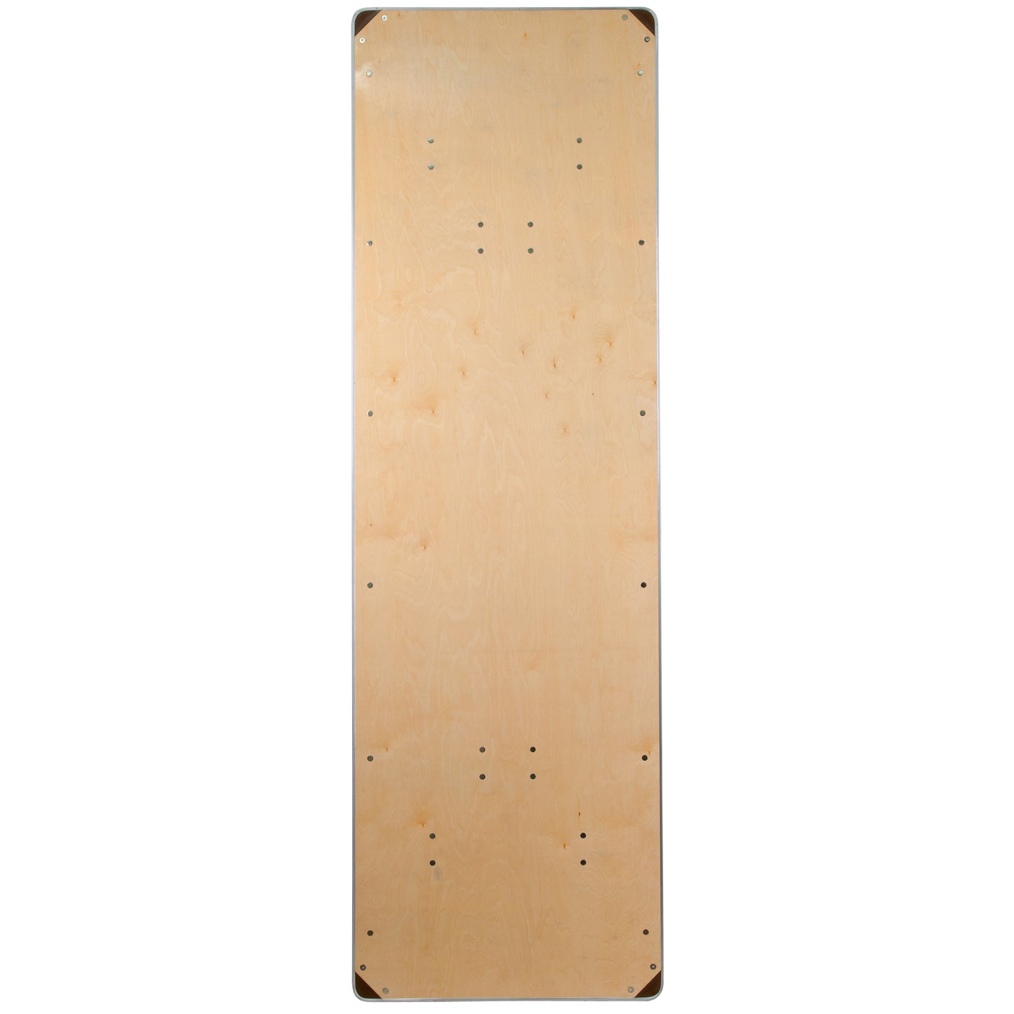 Fielder 8-Foot Rectangular HEAVY DUTY Birchwood Folding Banquet Table with METAL Edges and Protective Corner Guards Natural