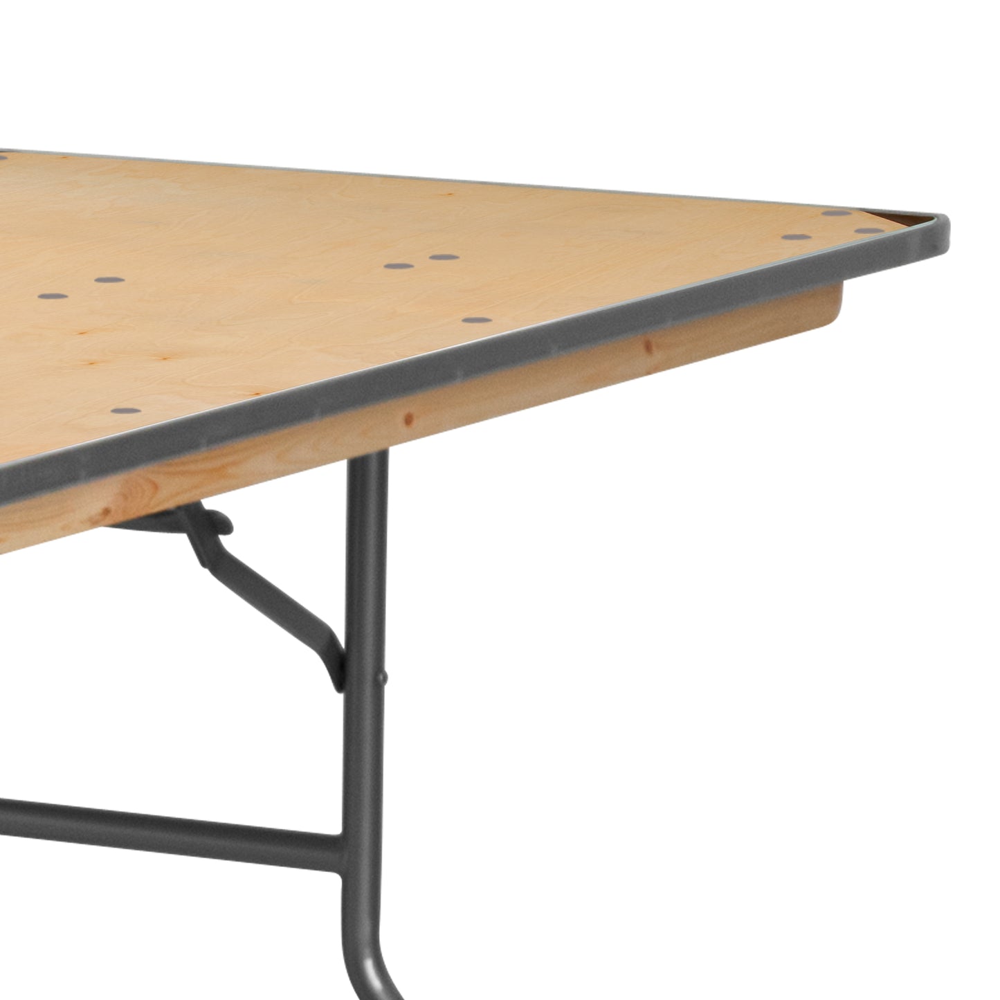 Fielder 8-Foot Rectangular HEAVY DUTY Birchwood Folding Banquet Table with METAL Edges and Protective Corner Guards Natural