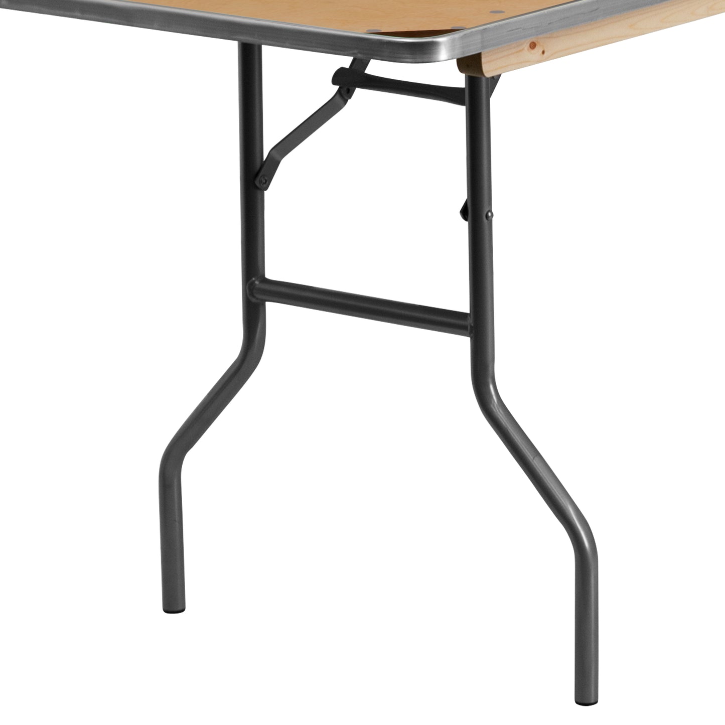 Fielder 8-Foot Rectangular HEAVY DUTY Birchwood Folding Banquet Table with METAL Edges and Protective Corner Guards Natural