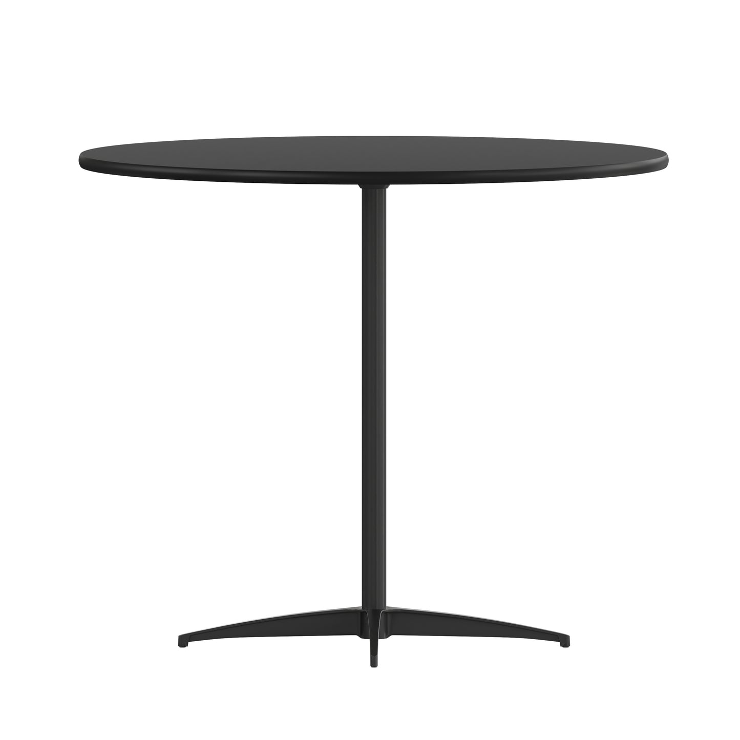Lars 36'' Round Wood Cocktail Table with 30'' and 42'' Columns, Black Black