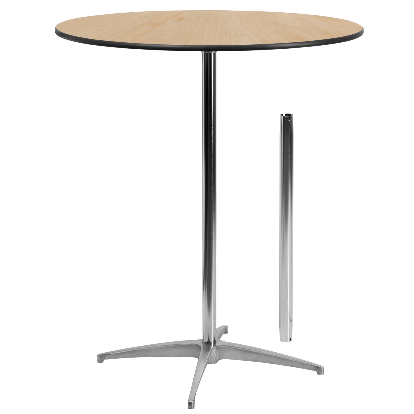 Lars 36'' Round Wood Cocktail Table with 30'' and 42'' Columns Natural