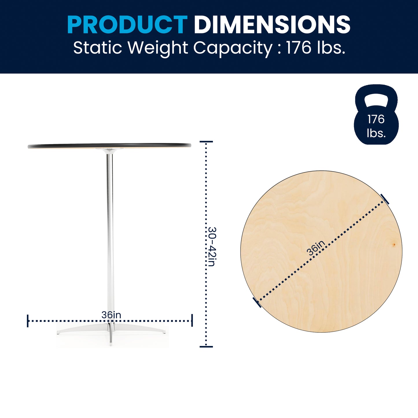 Lars 36'' Round Wood Cocktail Table with 30'' and 42'' Columns Natural