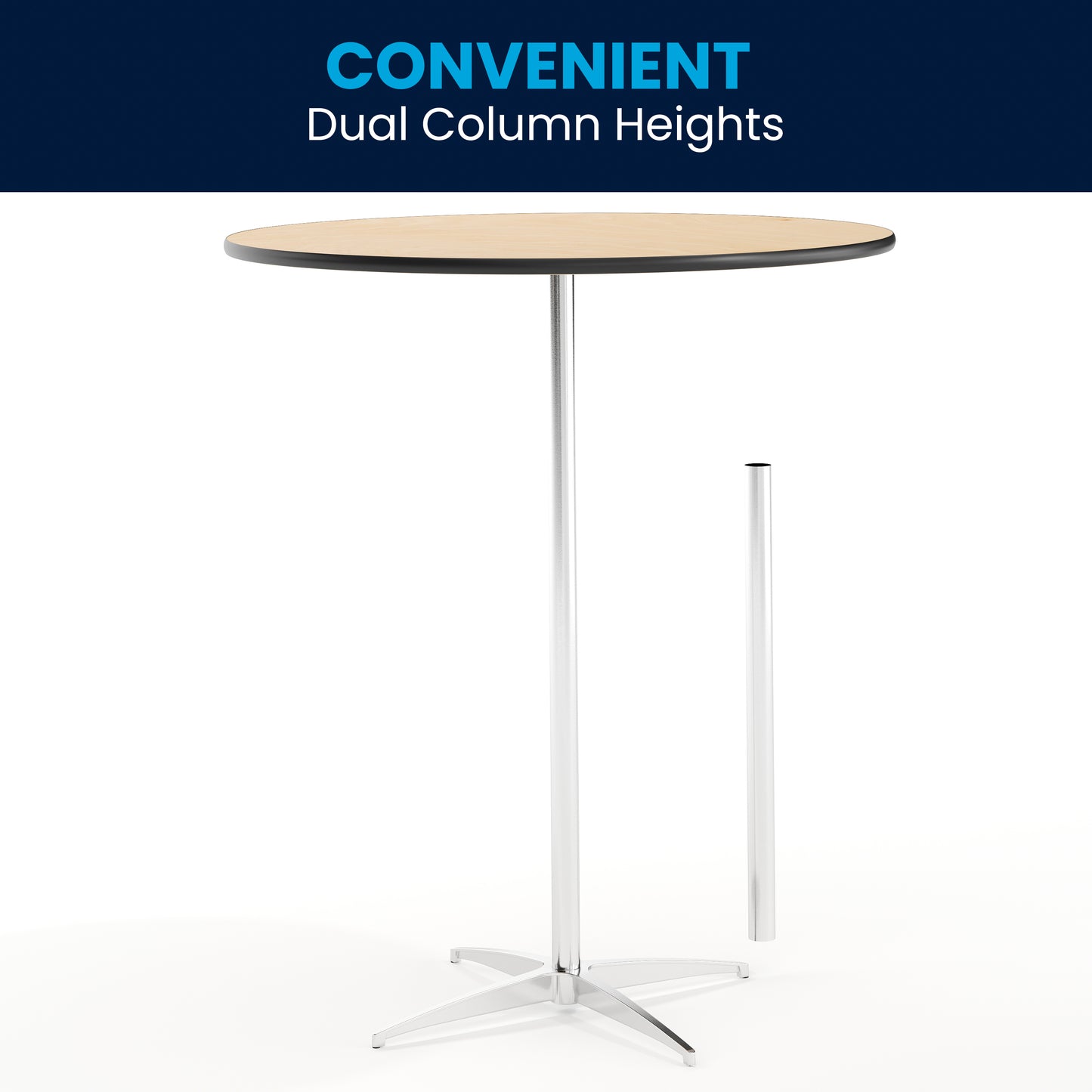 Lars 36'' Round Wood Cocktail Table with 30'' and 42'' Columns Natural