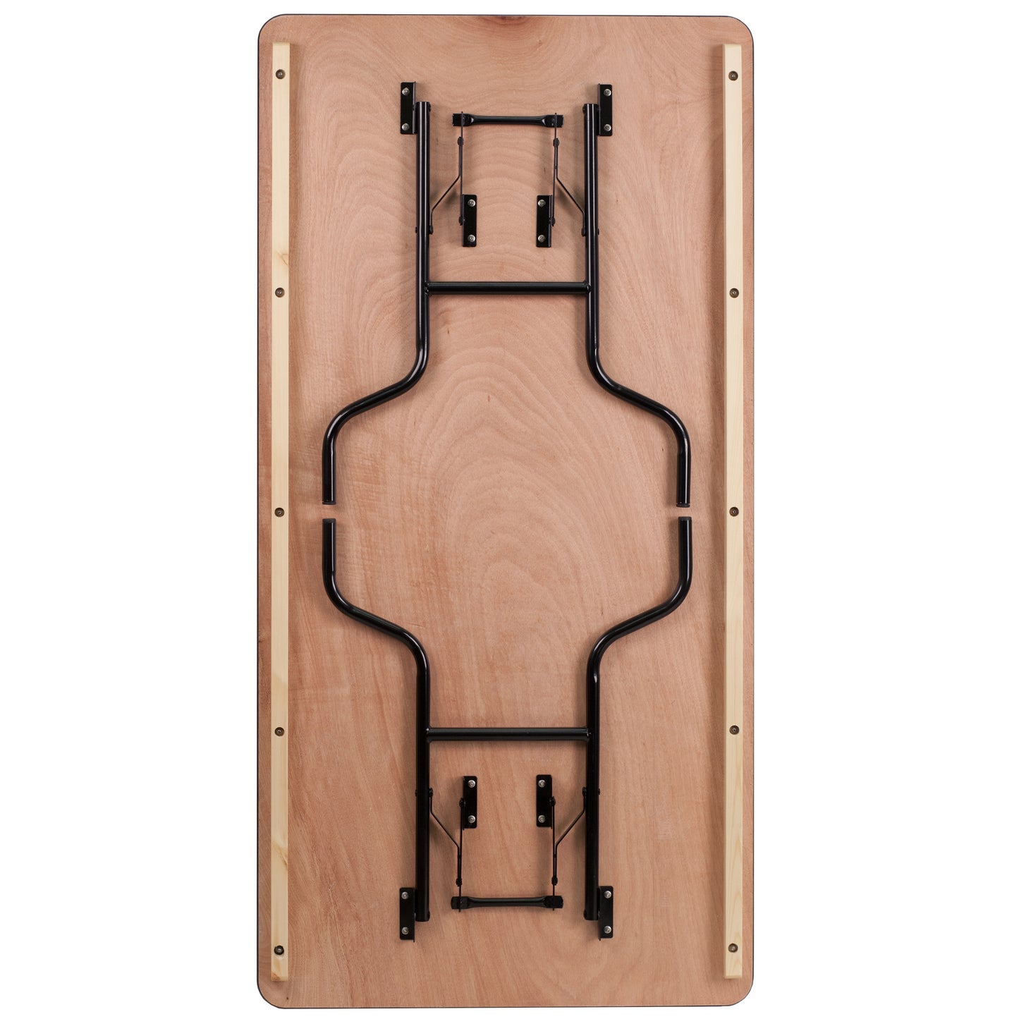 Fielder 6-Foot Rectangular Wood Folding Banquet Table with Clear Coated Finished Top Natural XA-3672-P-GG