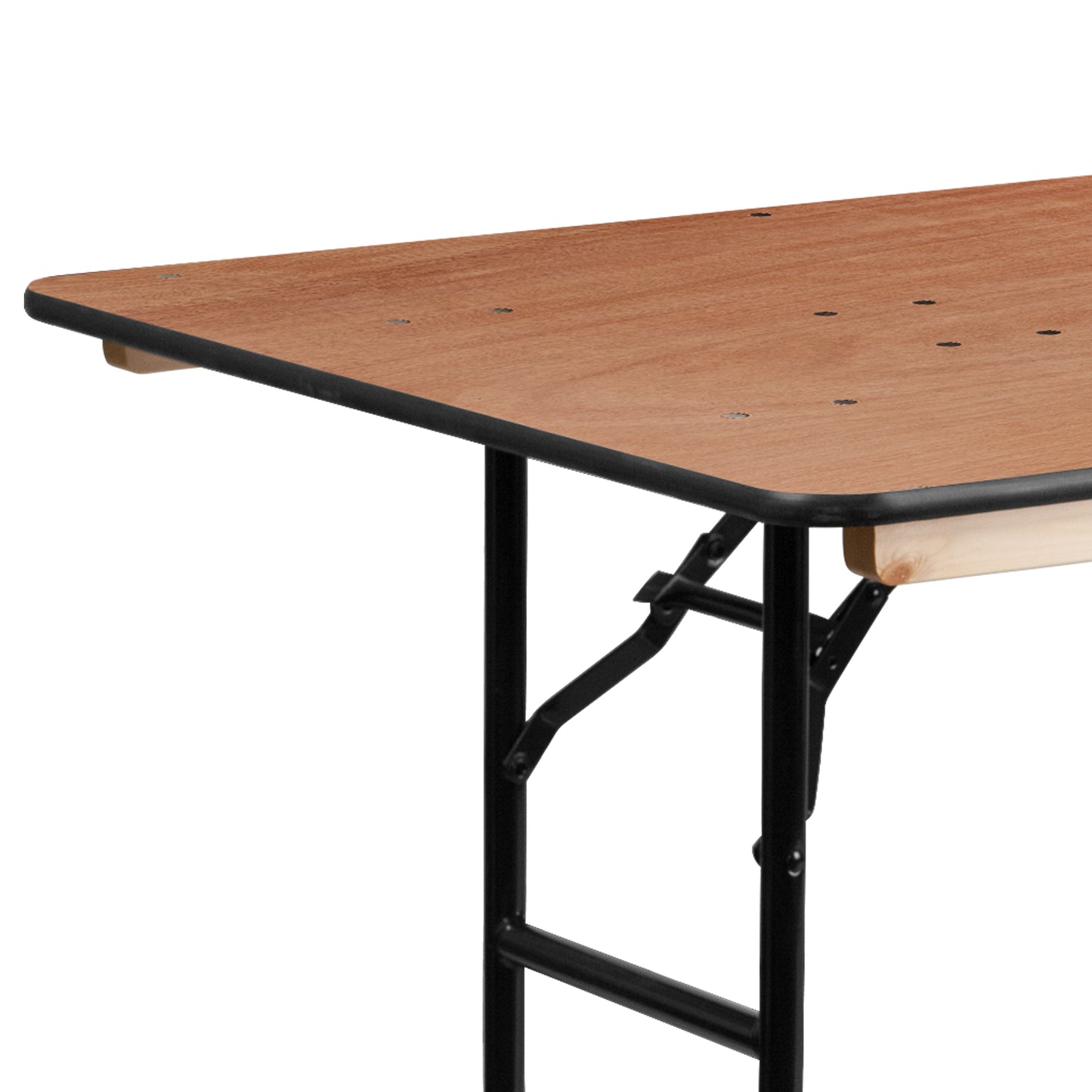 Fielder 6-Foot Rectangular Wood Folding Banquet Table with Clear Coated Finished Top Natural XA-3672-P-GG