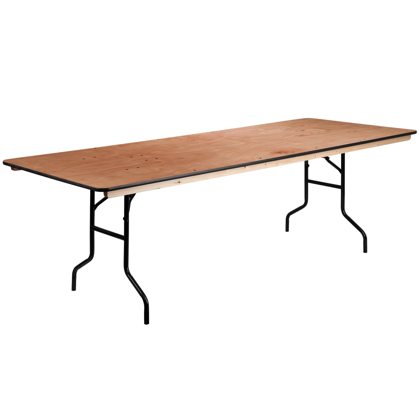 Fielder 8-Foot Rectangular Wood Folding Banquet Table with Clear Coated Finished Top Natural XA-3696-P-GG