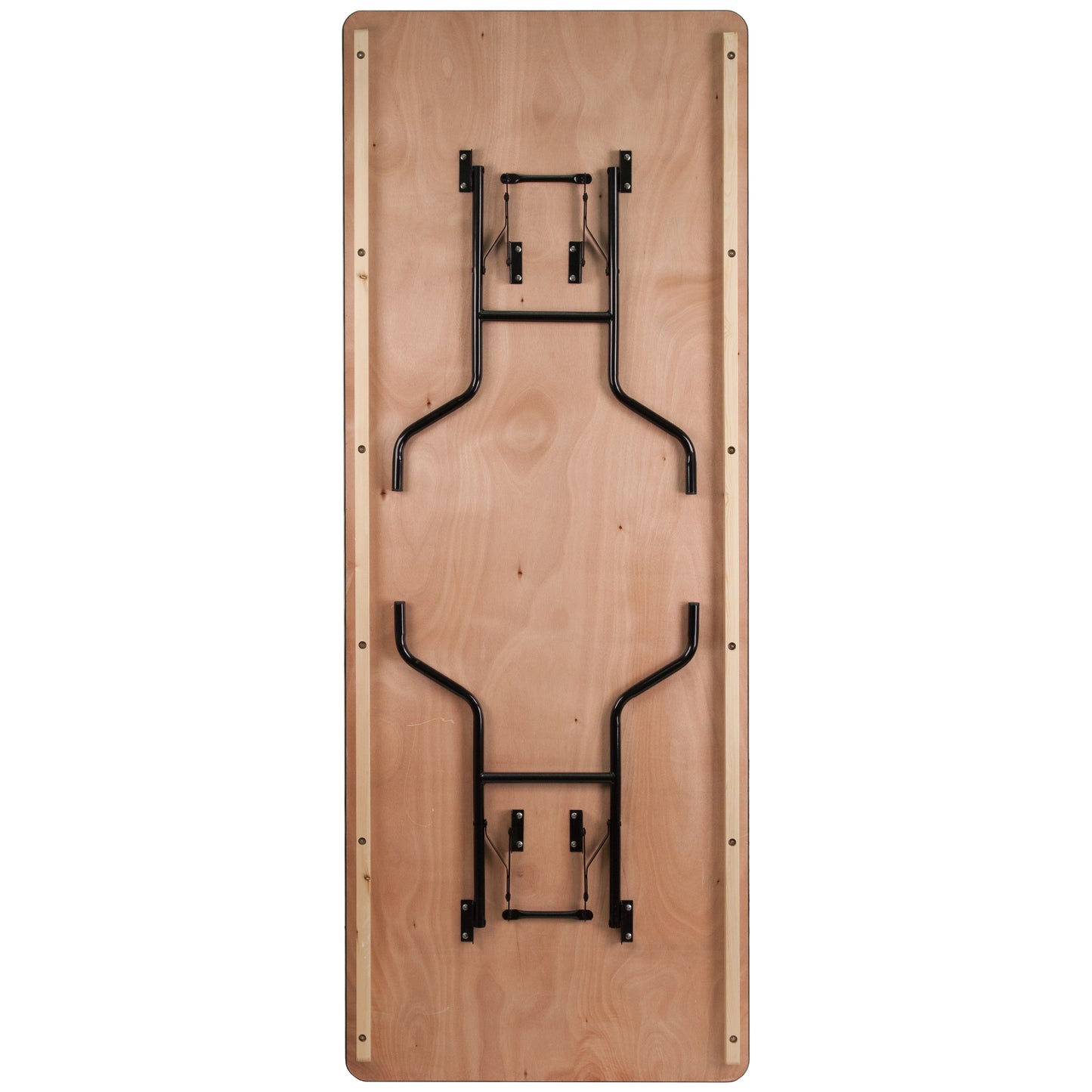 Fielder 8-Foot Rectangular Wood Folding Banquet Table with Clear Coated Finished Top Natural XA-3696-P-GG