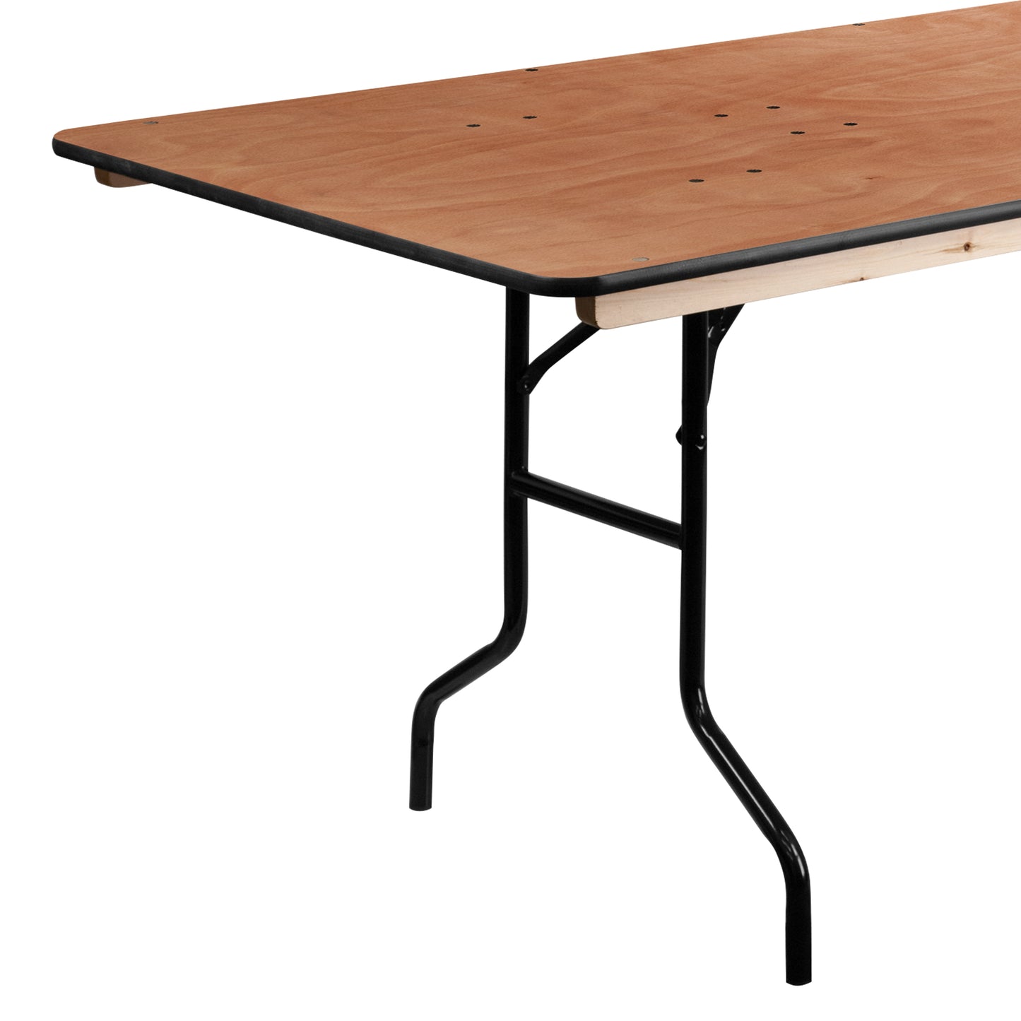 Fielder 8-Foot Rectangular Wood Folding Banquet Table with Clear Coated Finished Top Natural XA-3696-P-GG