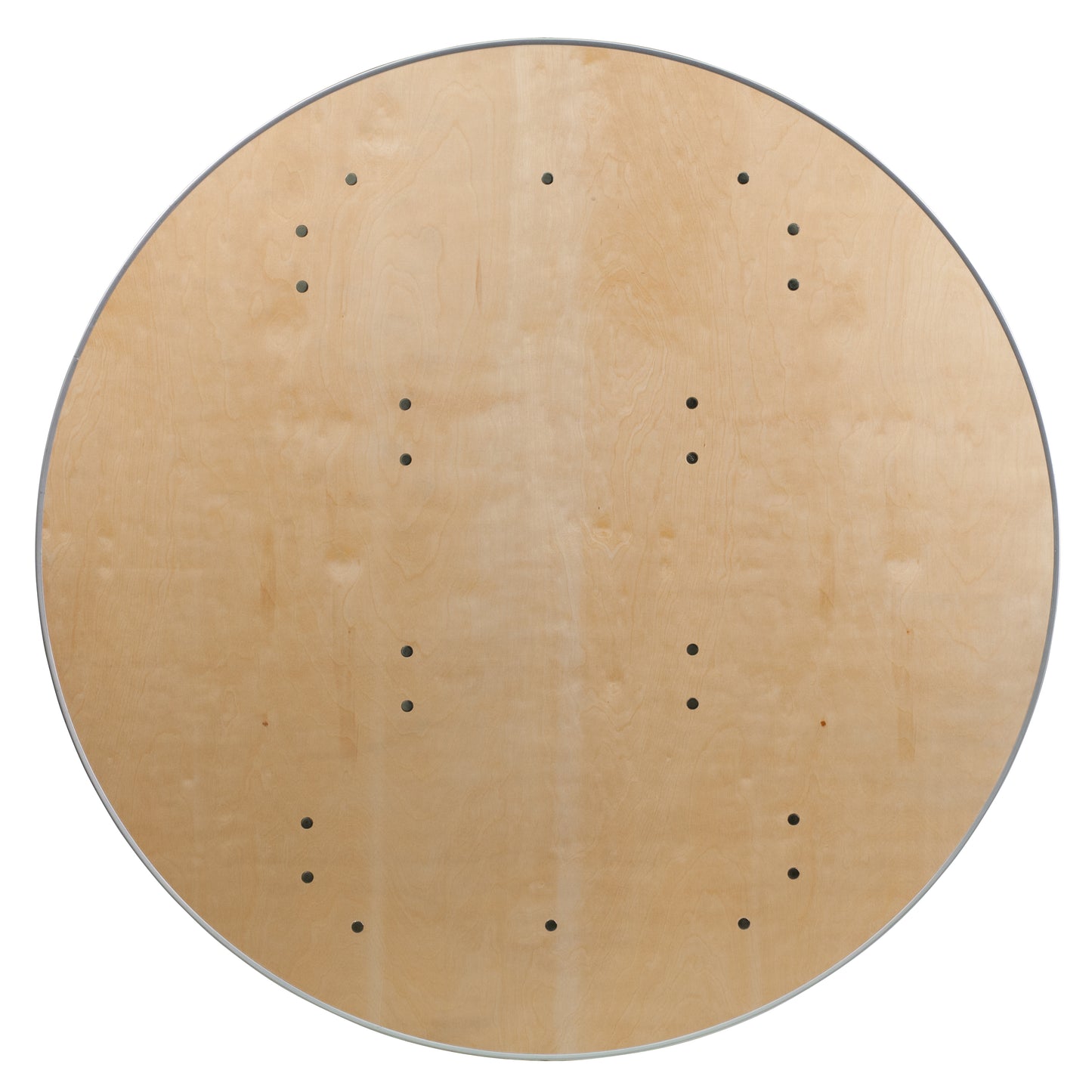 Fielder 4-Foot Round HEAVY DUTY Birchwood Folding Banquet Table with METAL Edges Natural