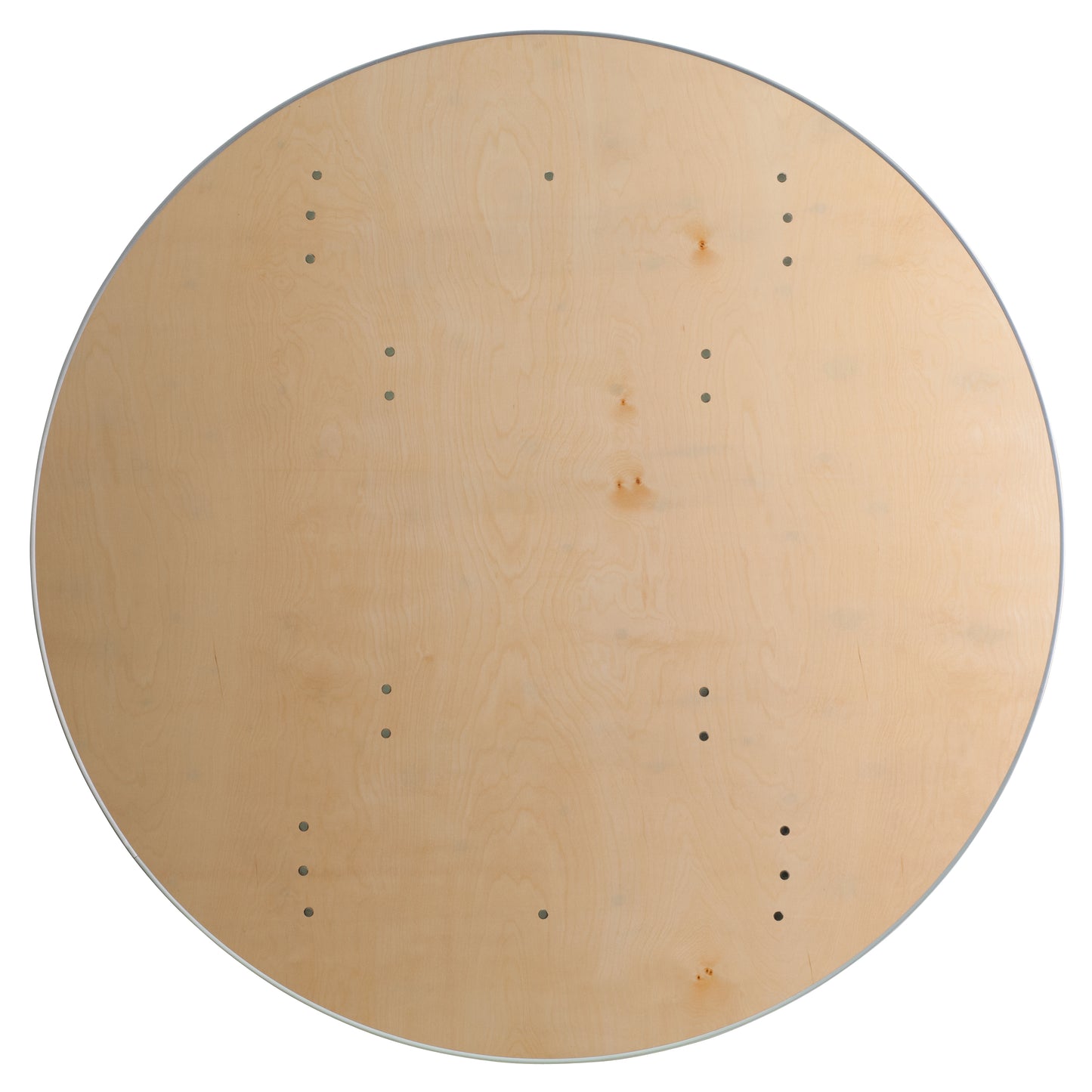 Fielder 5-Foot Round HEAVY DUTY Birchwood Folding Banquet Table with METAL Edges Natural