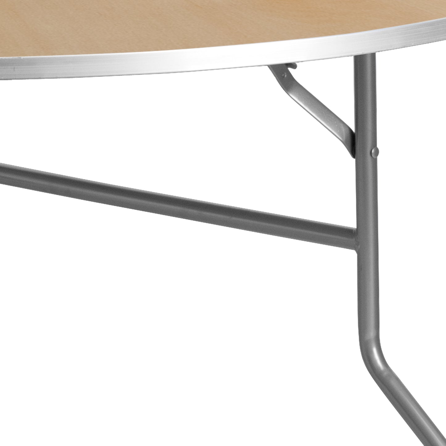 Fielder 5-Foot Round HEAVY DUTY Birchwood Folding Banquet Table with METAL Edges Natural