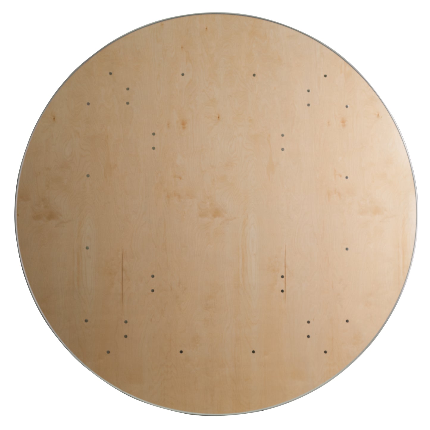 Fielder 6-Foot Round HEAVY DUTY Birchwood Folding Banquet Table with METAL Edges Natural